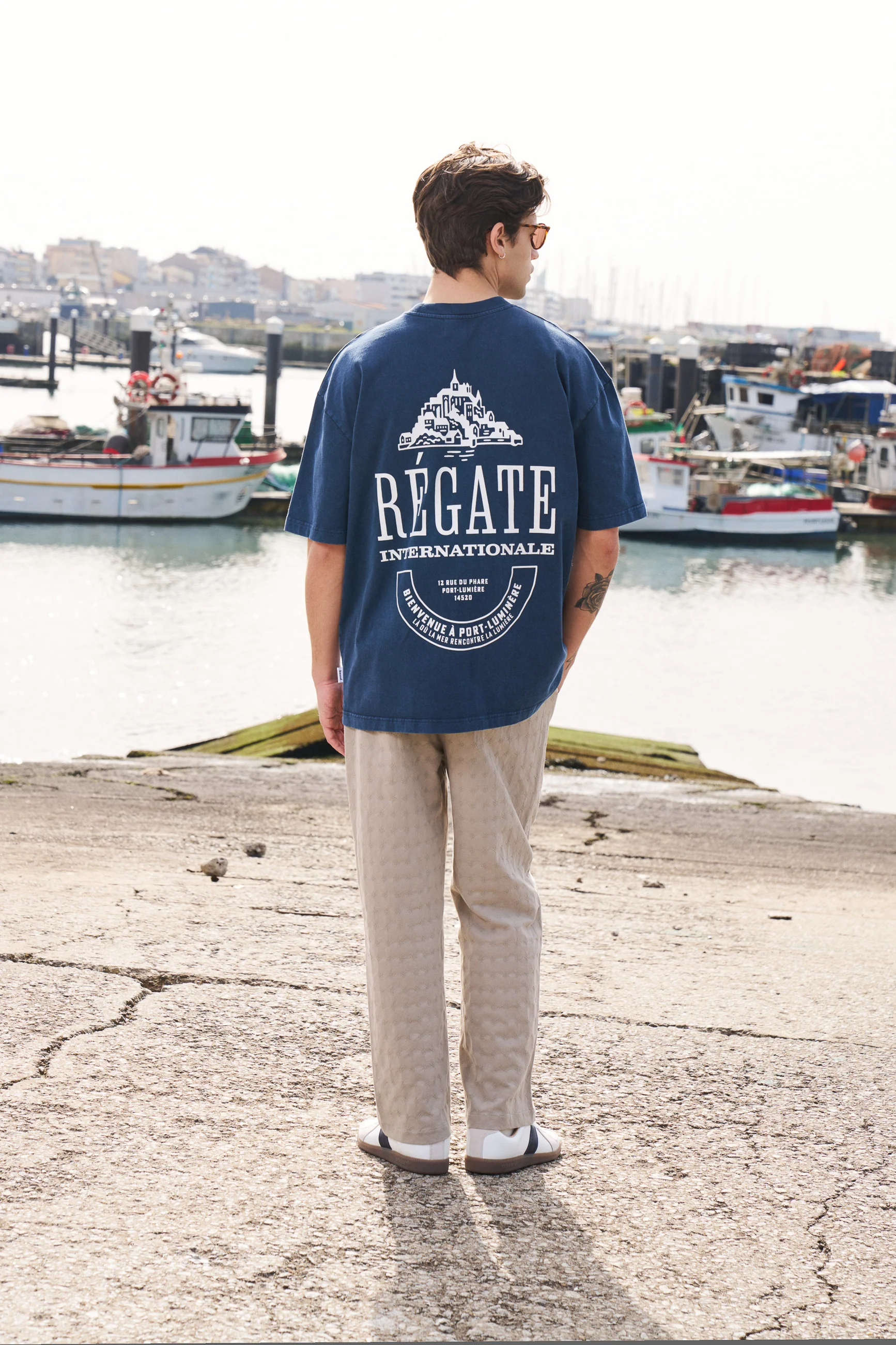 REGATE PORT TEE - FADED DARK NAVY BLUE - Image 4