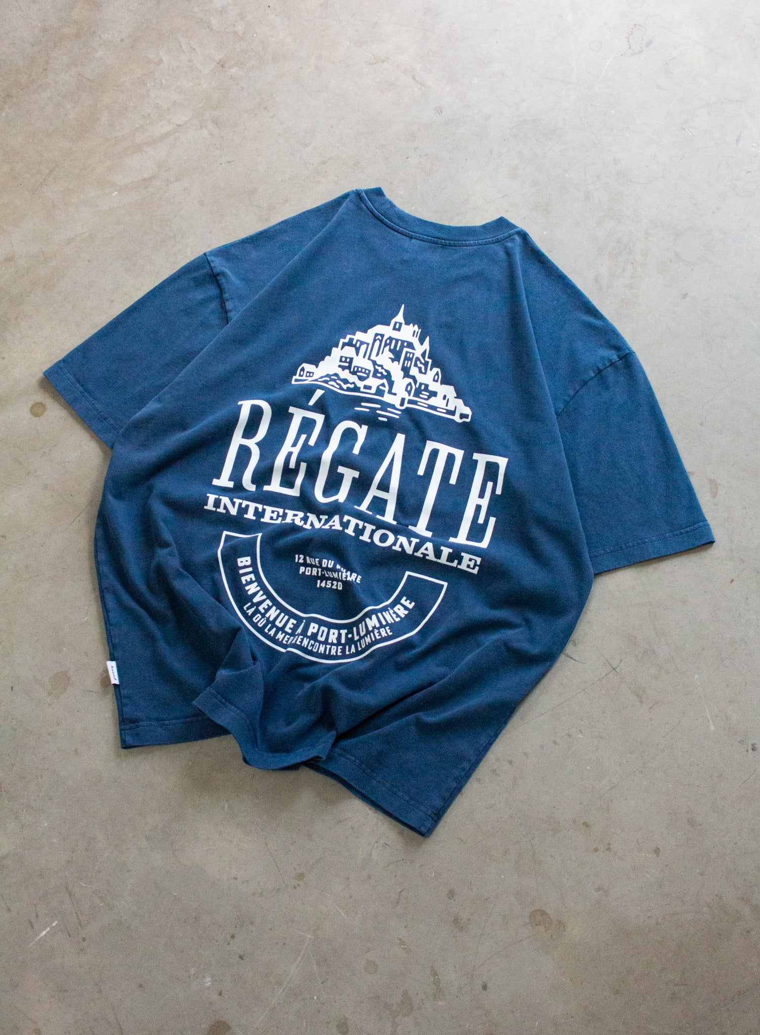 REGATE PORT TEE - FADED DARK NAVY BLUE - Image 7