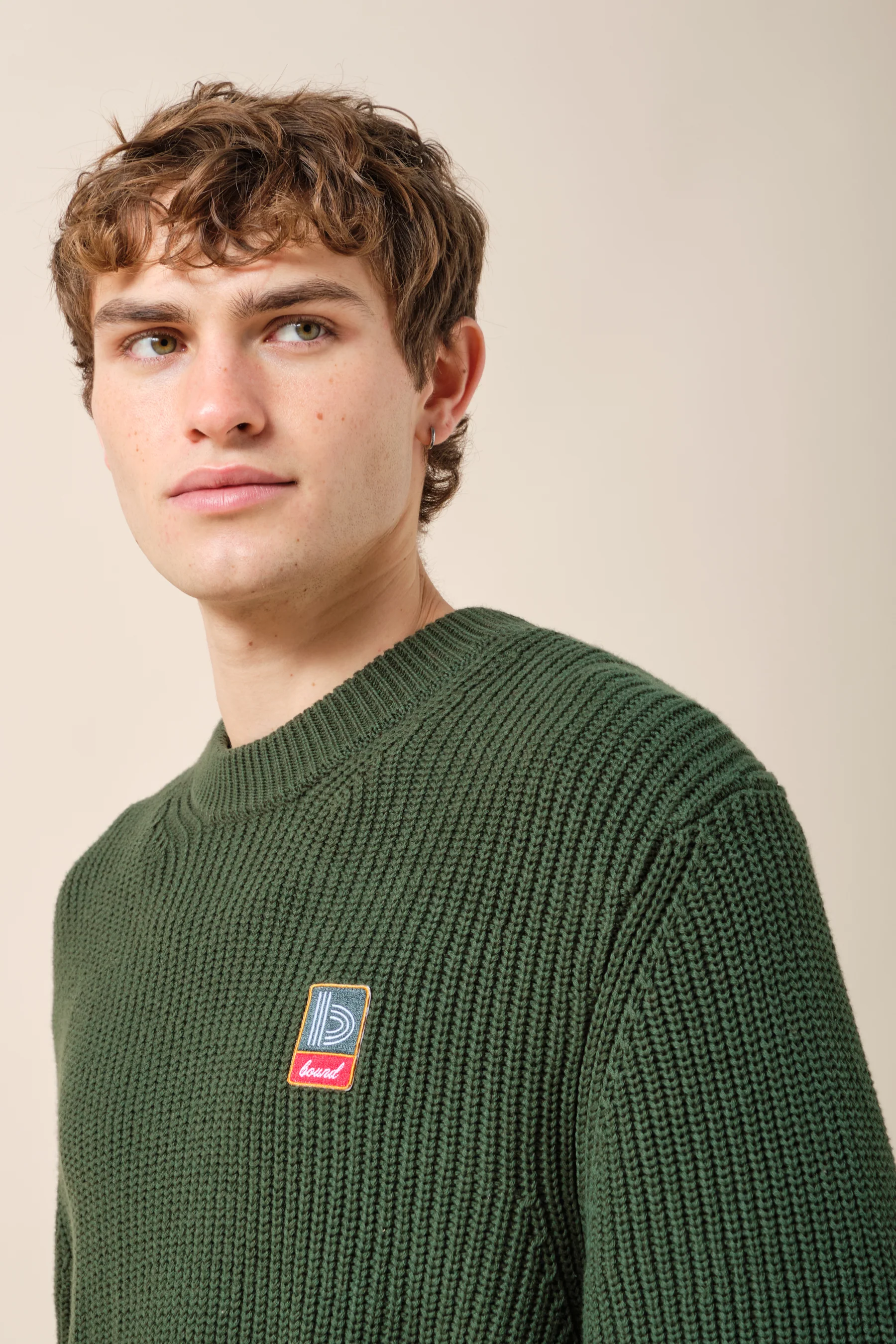 RETRO FISHERMAN RIB KNIT SWEATER - GREEN - Image 4