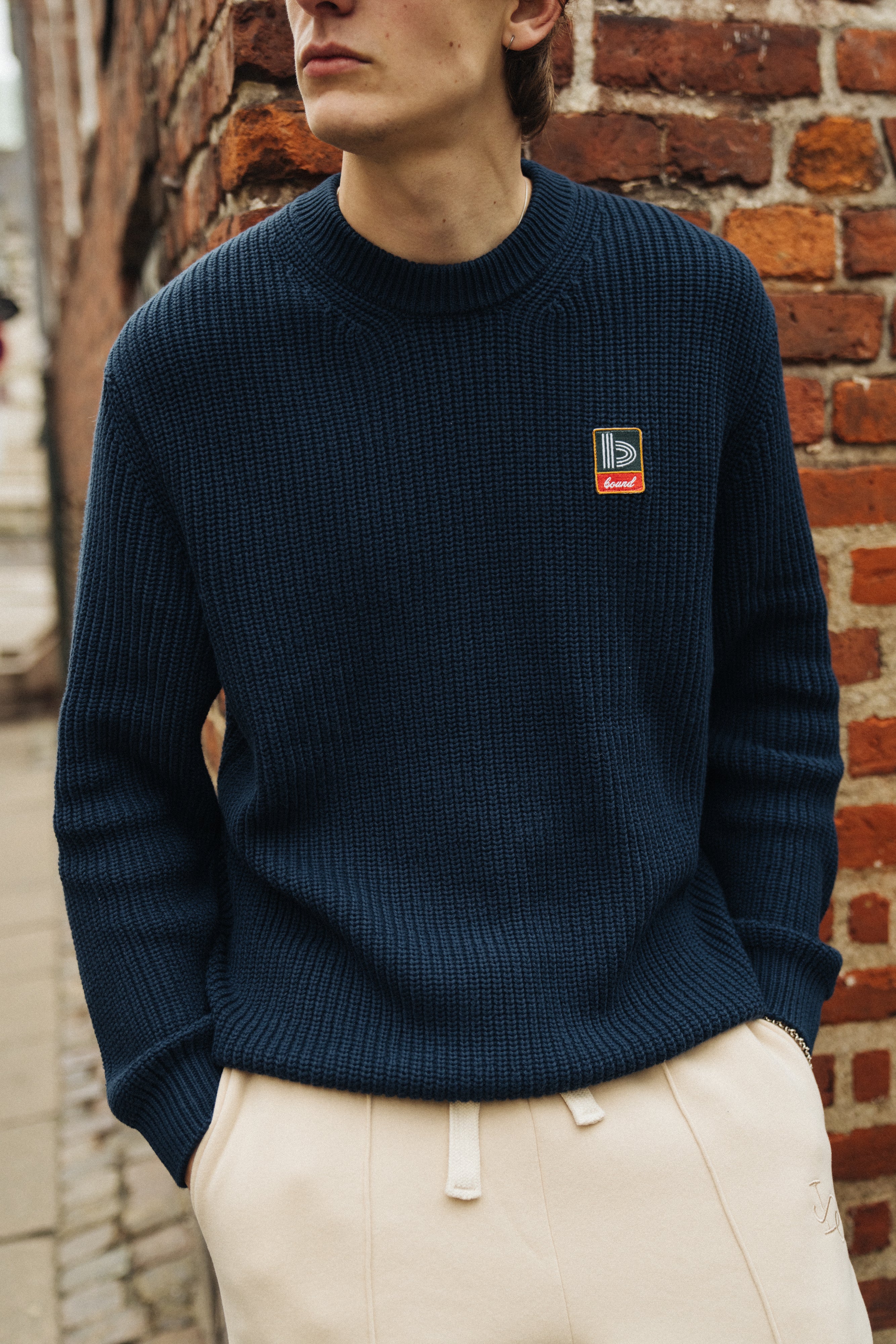 RETRO FISHERMAN RIB KNIT SWEATER - PETROL BLUE - Image 2