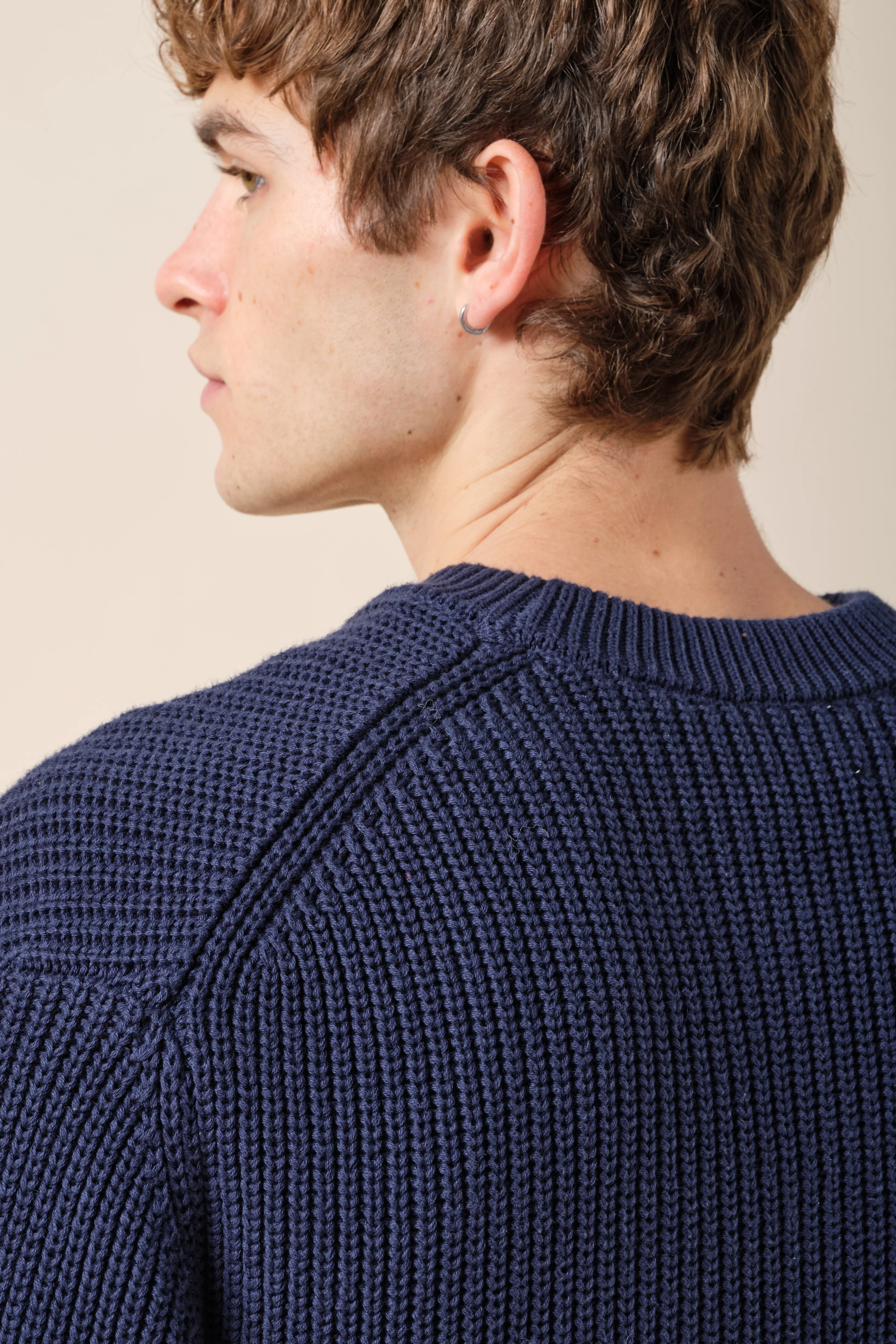 RETRO FISHERMAN RIB KNIT SWEATER - PETROL BLUE - Image 7