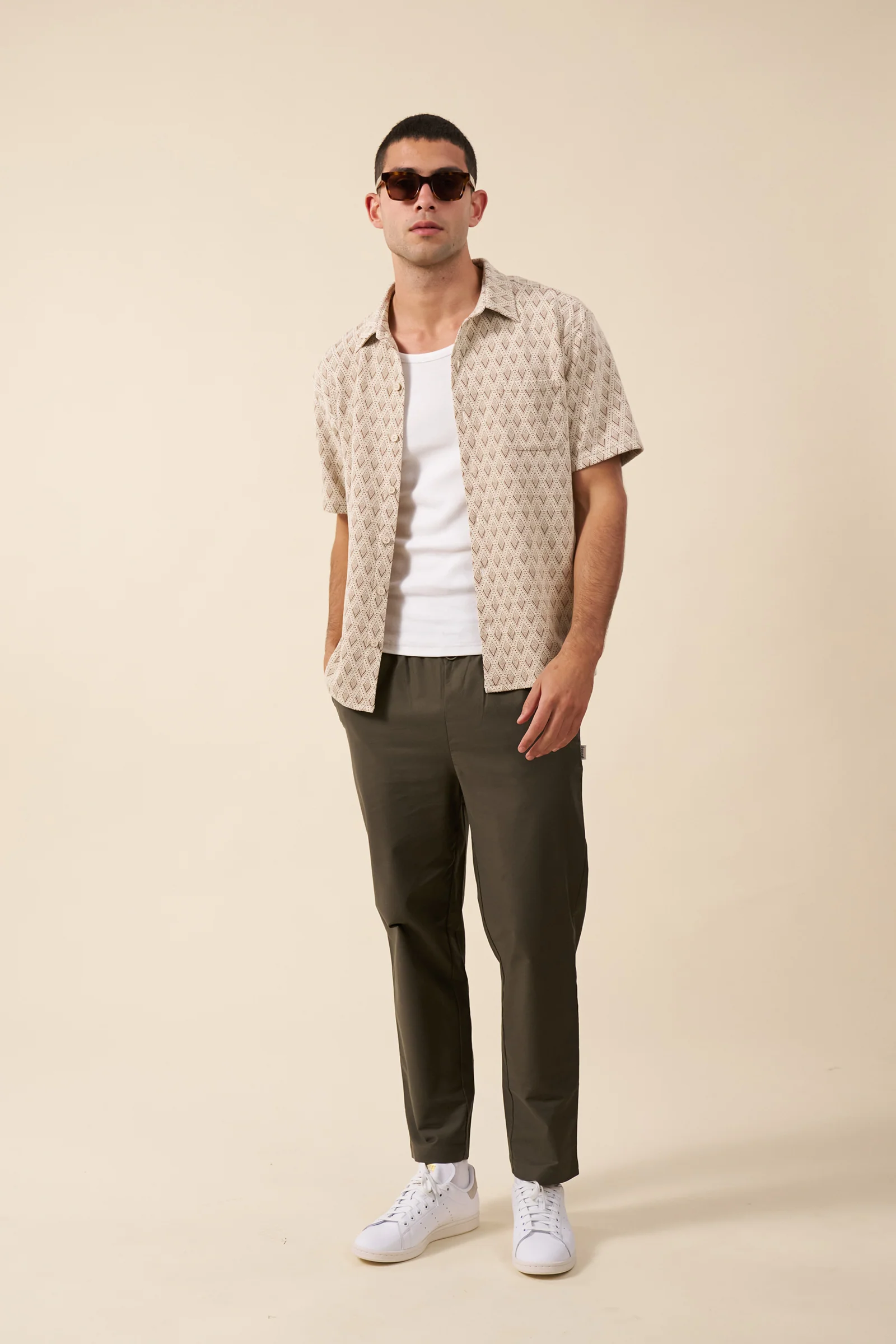 ROMAN WOVEN POLO - ECRU - Image 4