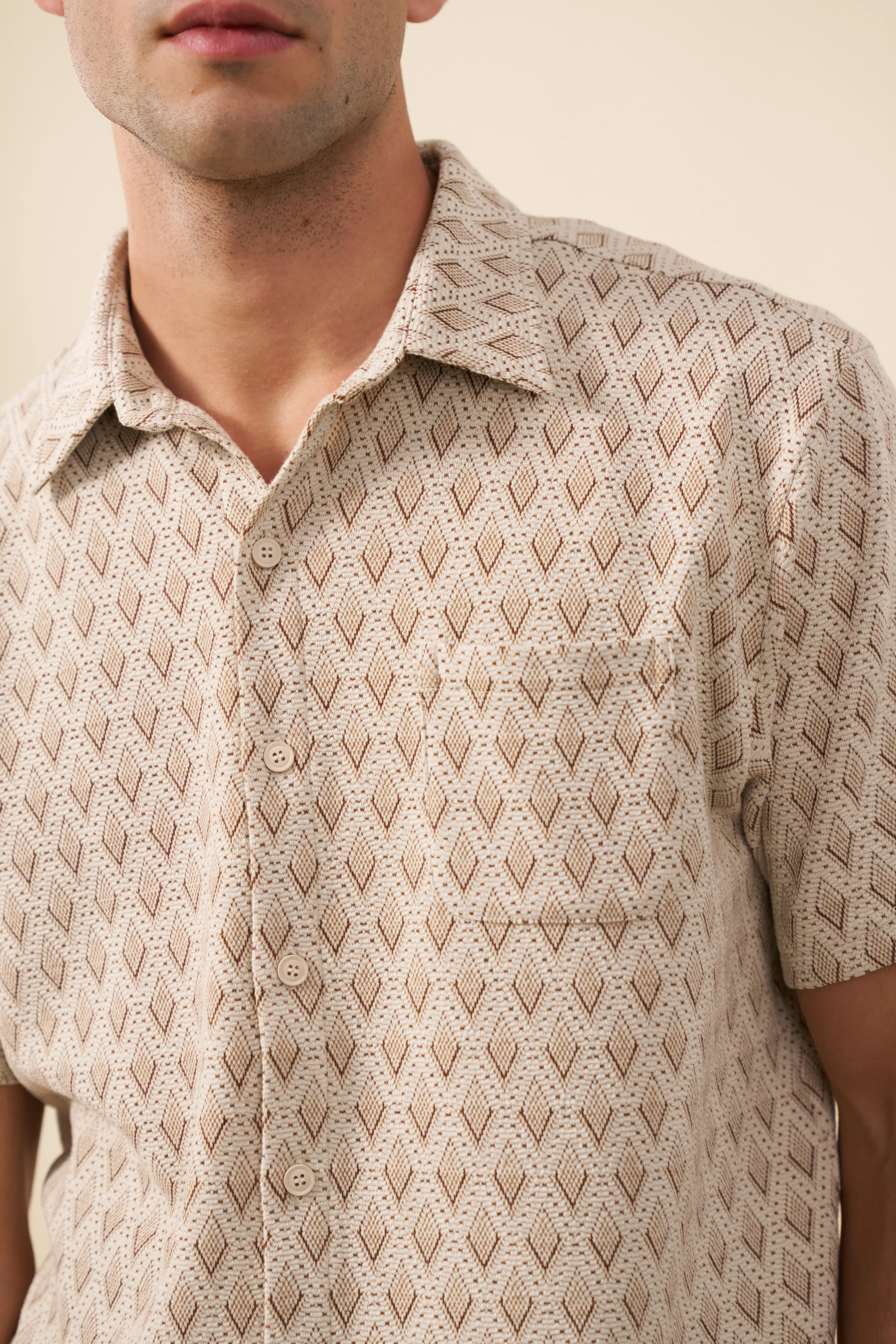 ROMAN WOVEN POLO - ECRU - Image 6