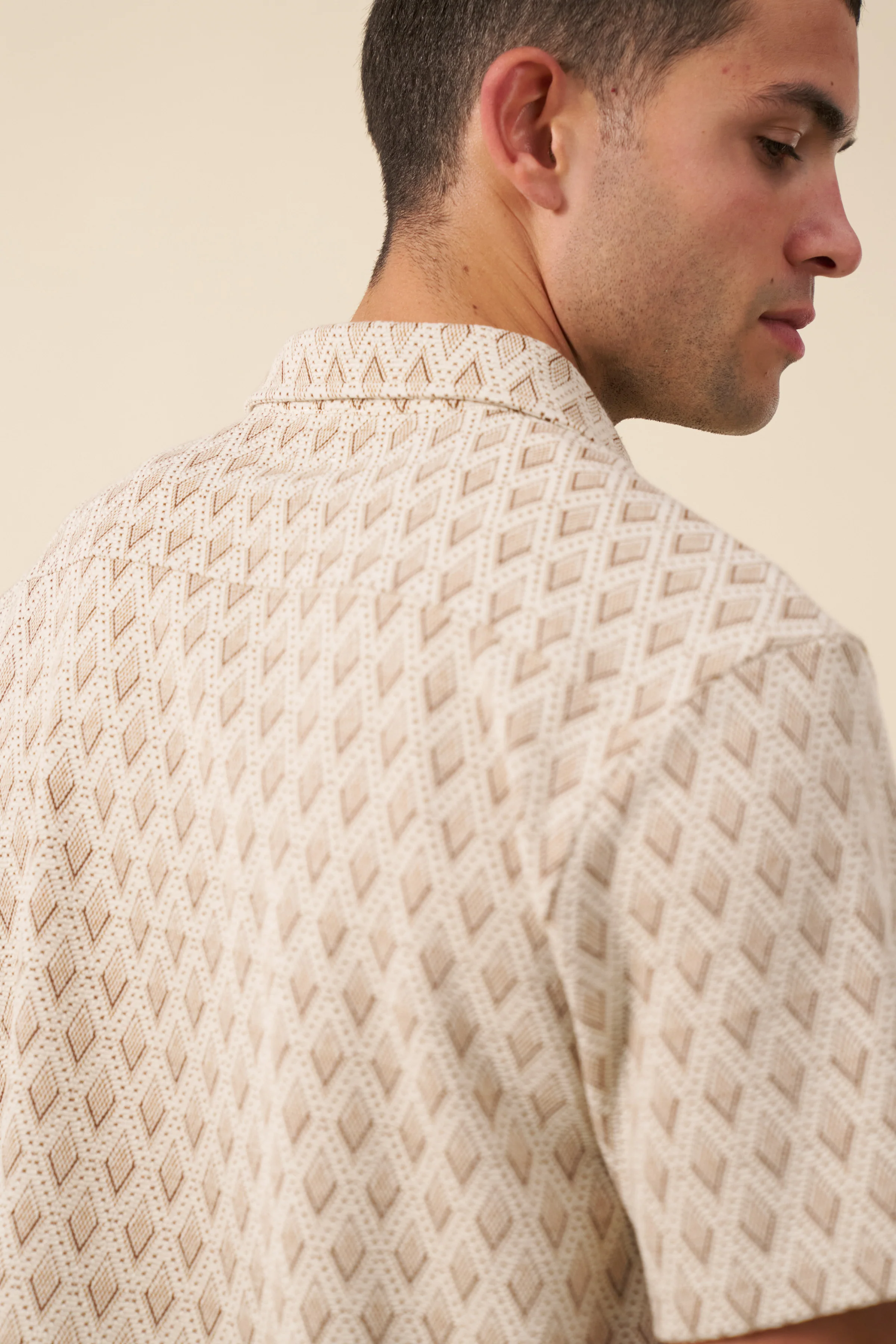 ROMAN WOVEN POLO - ECRU - Image 7