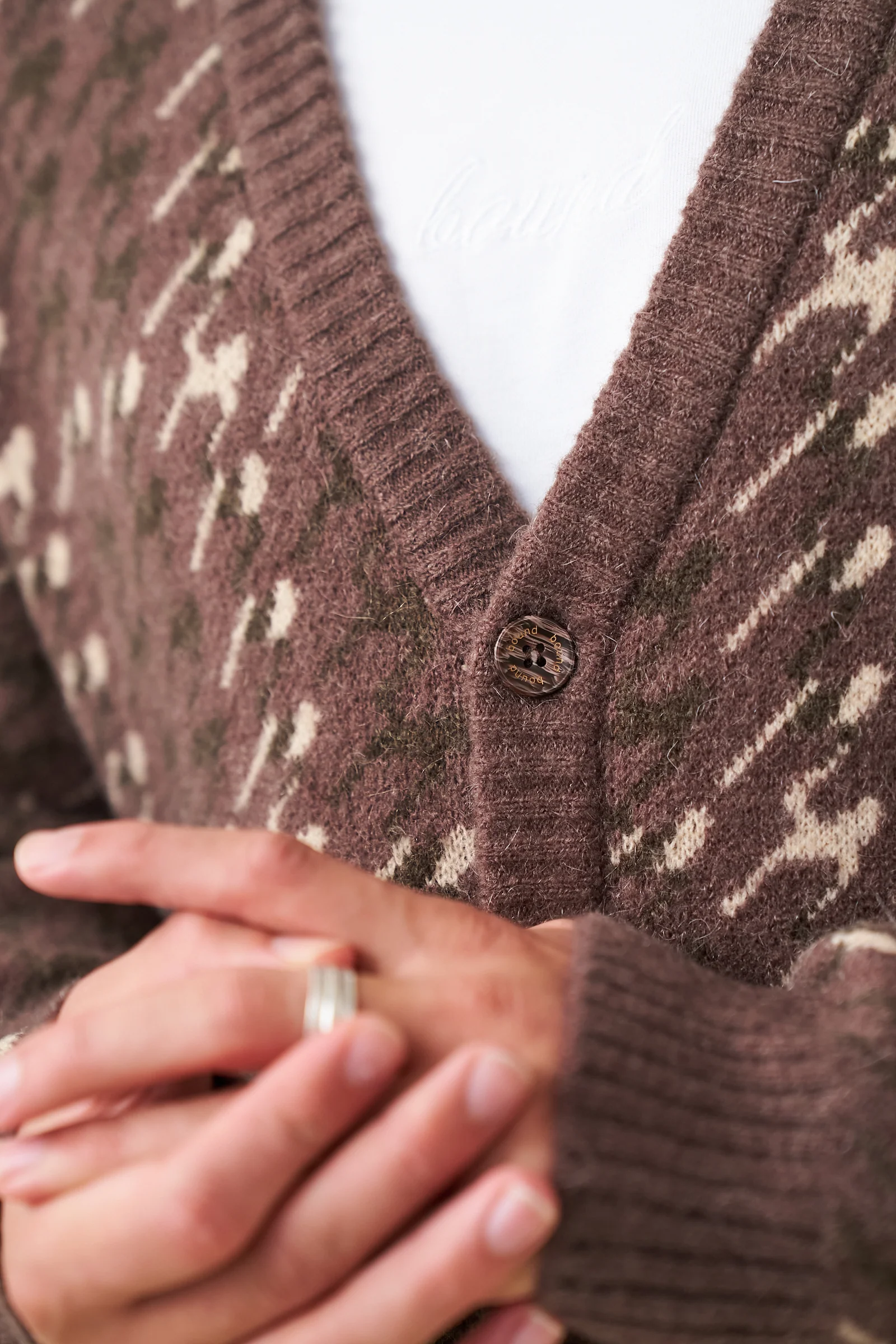 RONNIE MOHAIR CARDIGAN - BROWN - Image 6