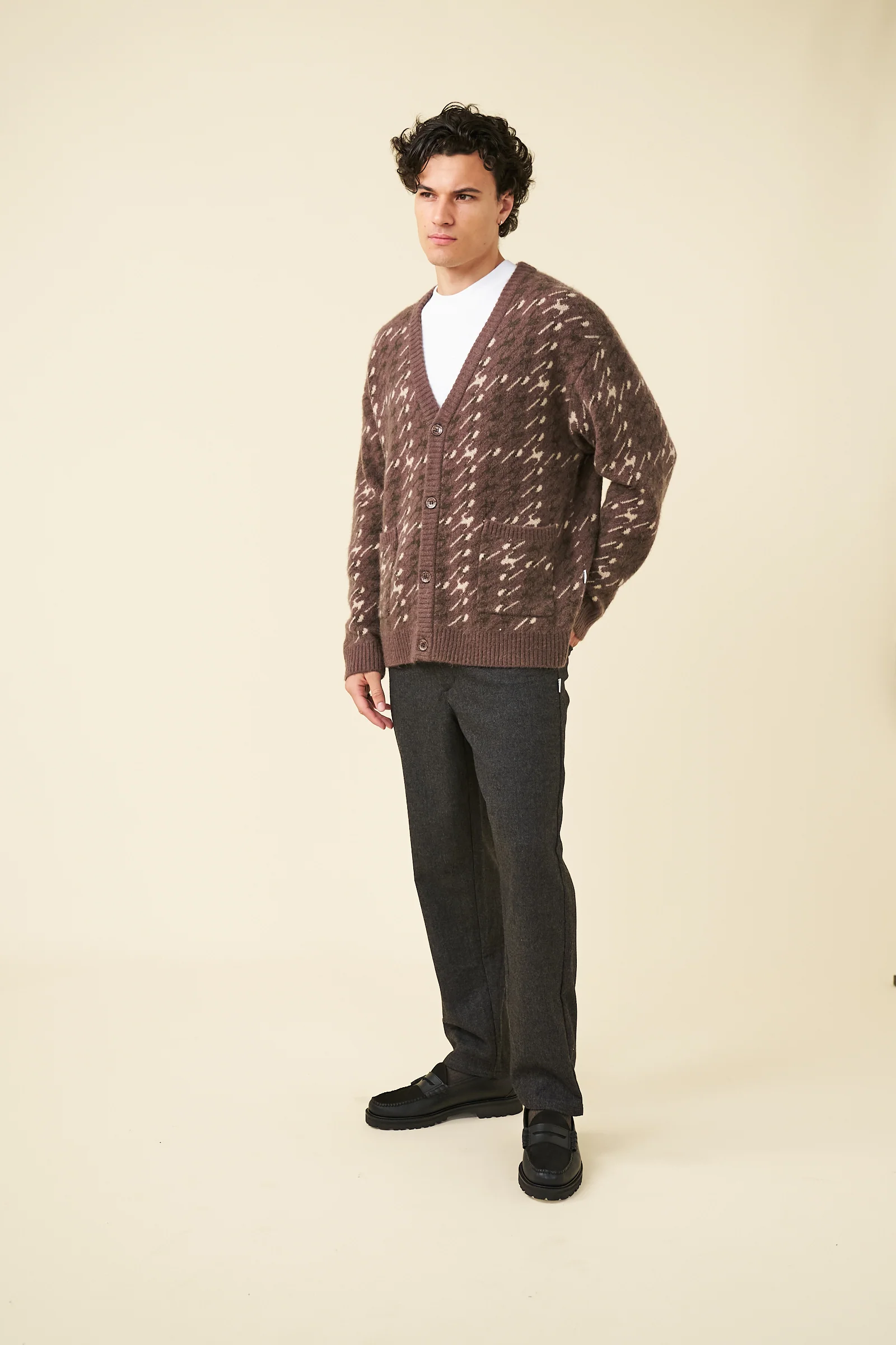 RONNIE MOHAIR CARDIGAN - BROWN - Image 8
