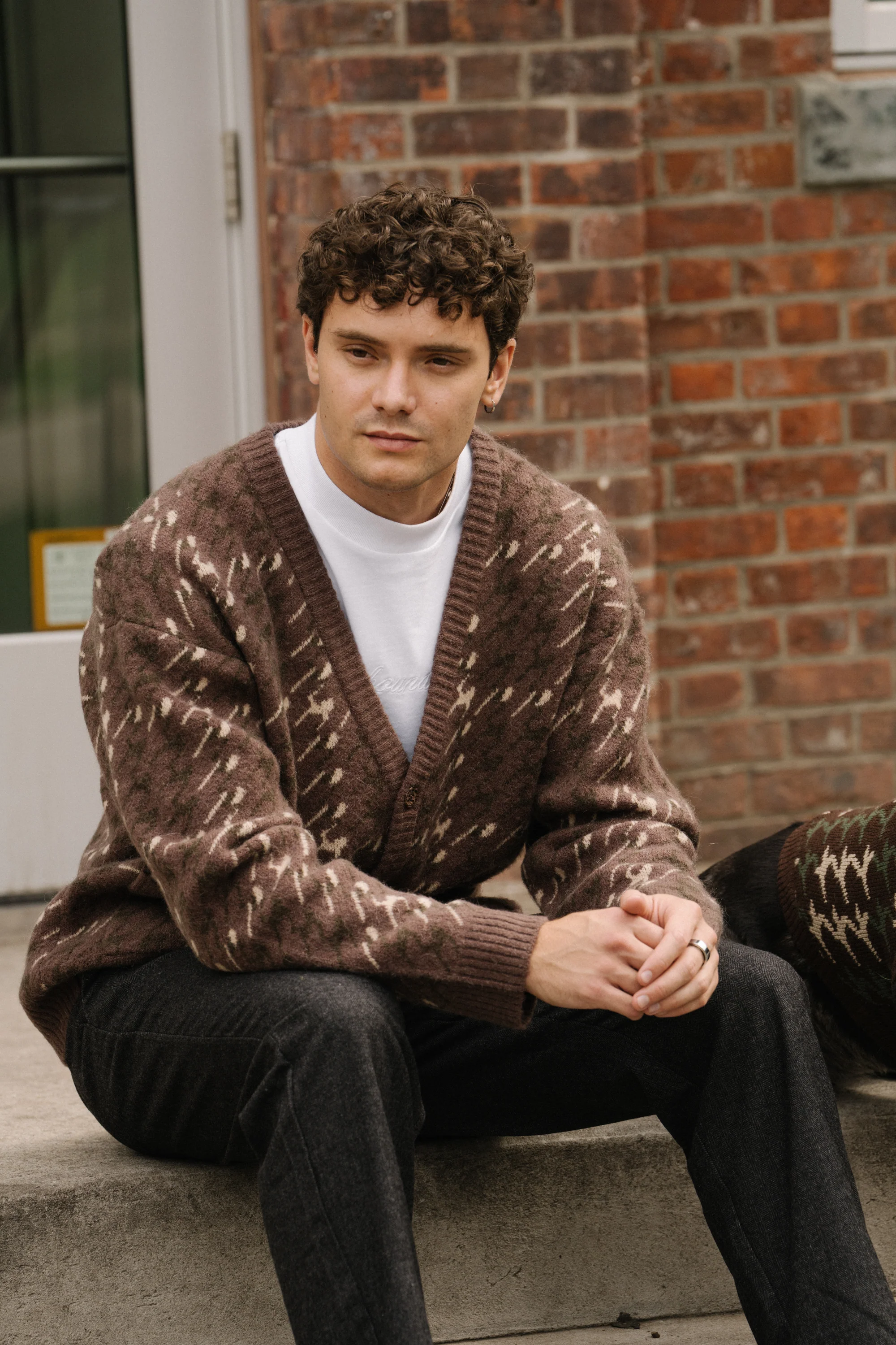 RONNIE MOHAIR CARDIGAN - BROWN - Image 9
