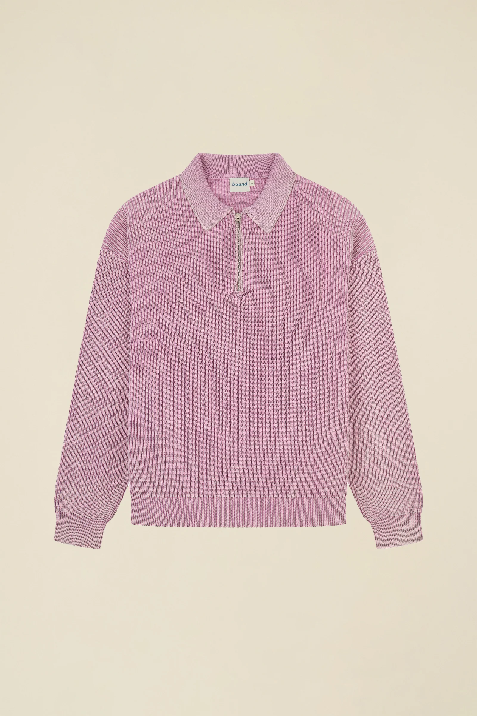 ROSE PINK ACID WASH HALF ZIP KNIT PULLOVER - Image 10