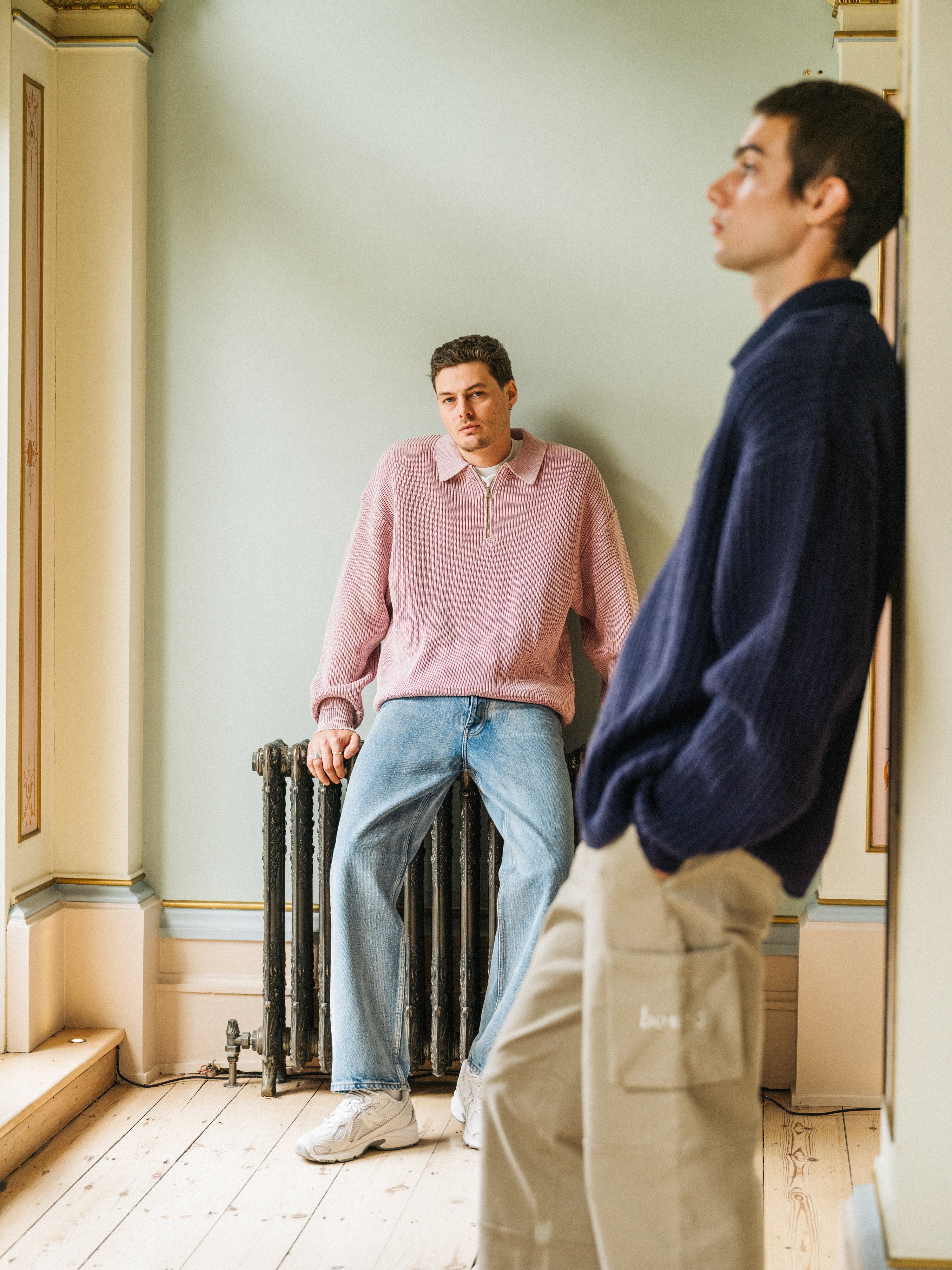 ROSE PINK ACID WASH HALF ZIP KNIT PULLOVER - Image 8