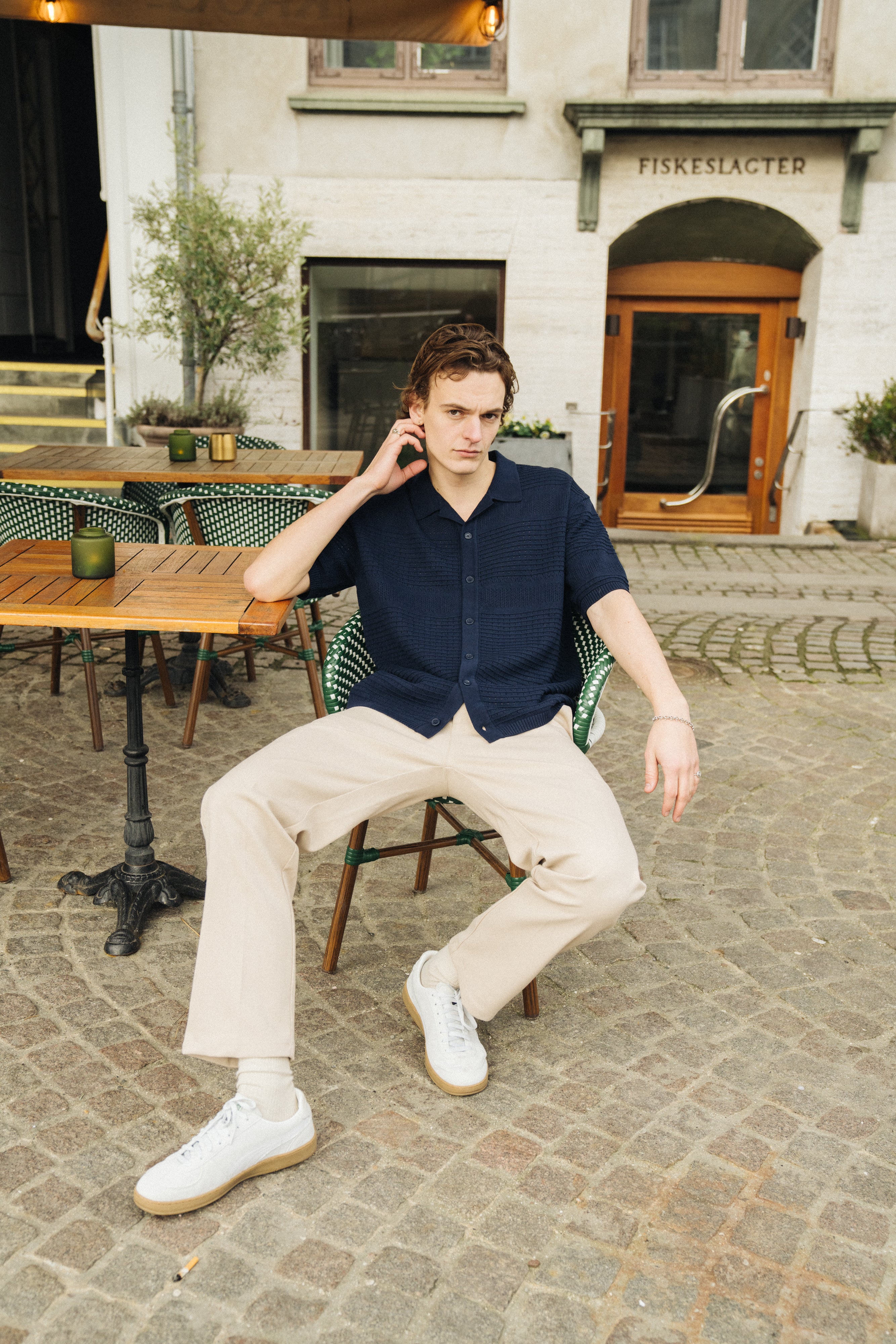 RUPERT CROCHET KNIT POLO - NAVY - Image 8