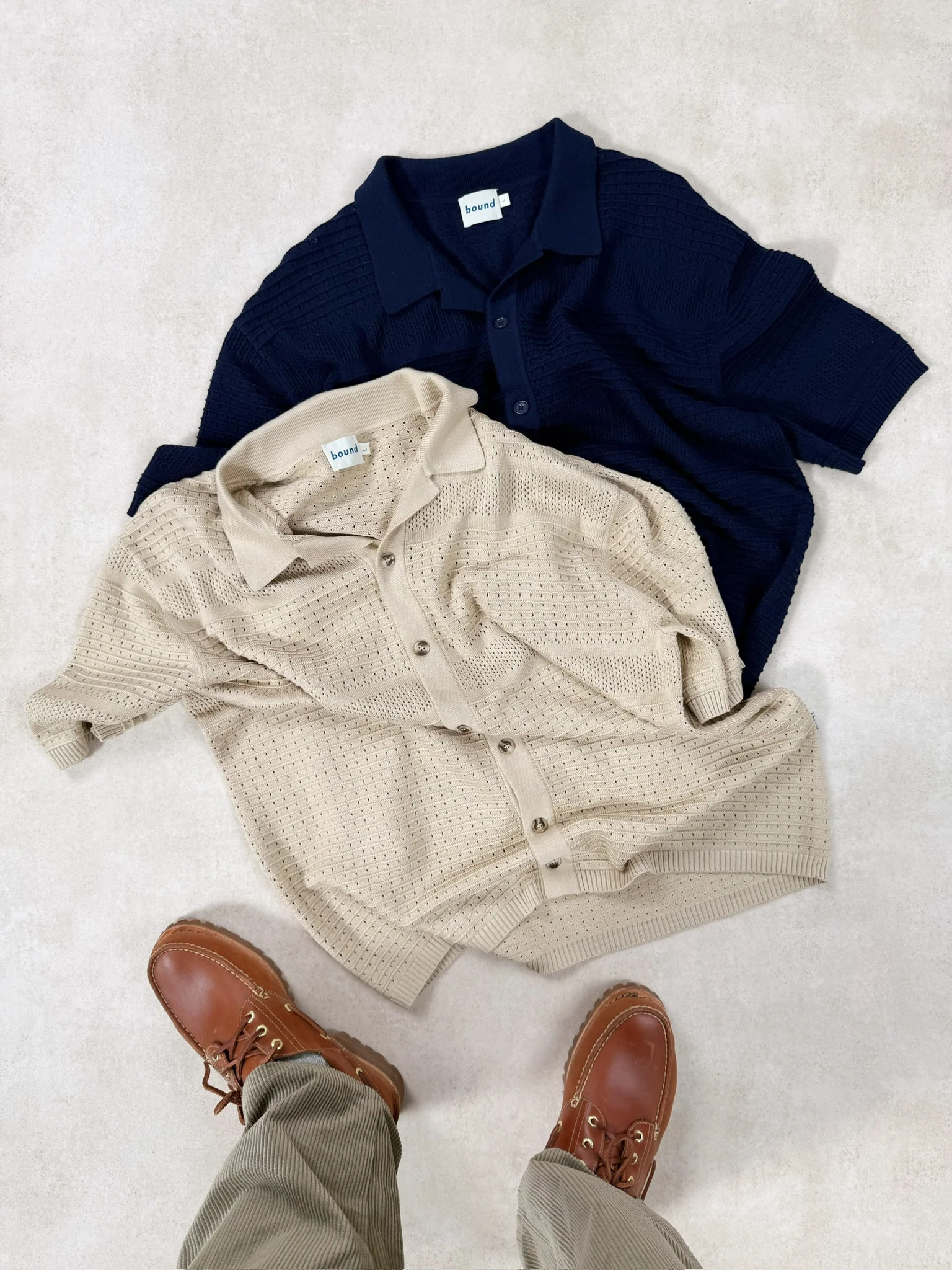 RUPERT CROCHET KNIT POLO - NAVY - Image 10