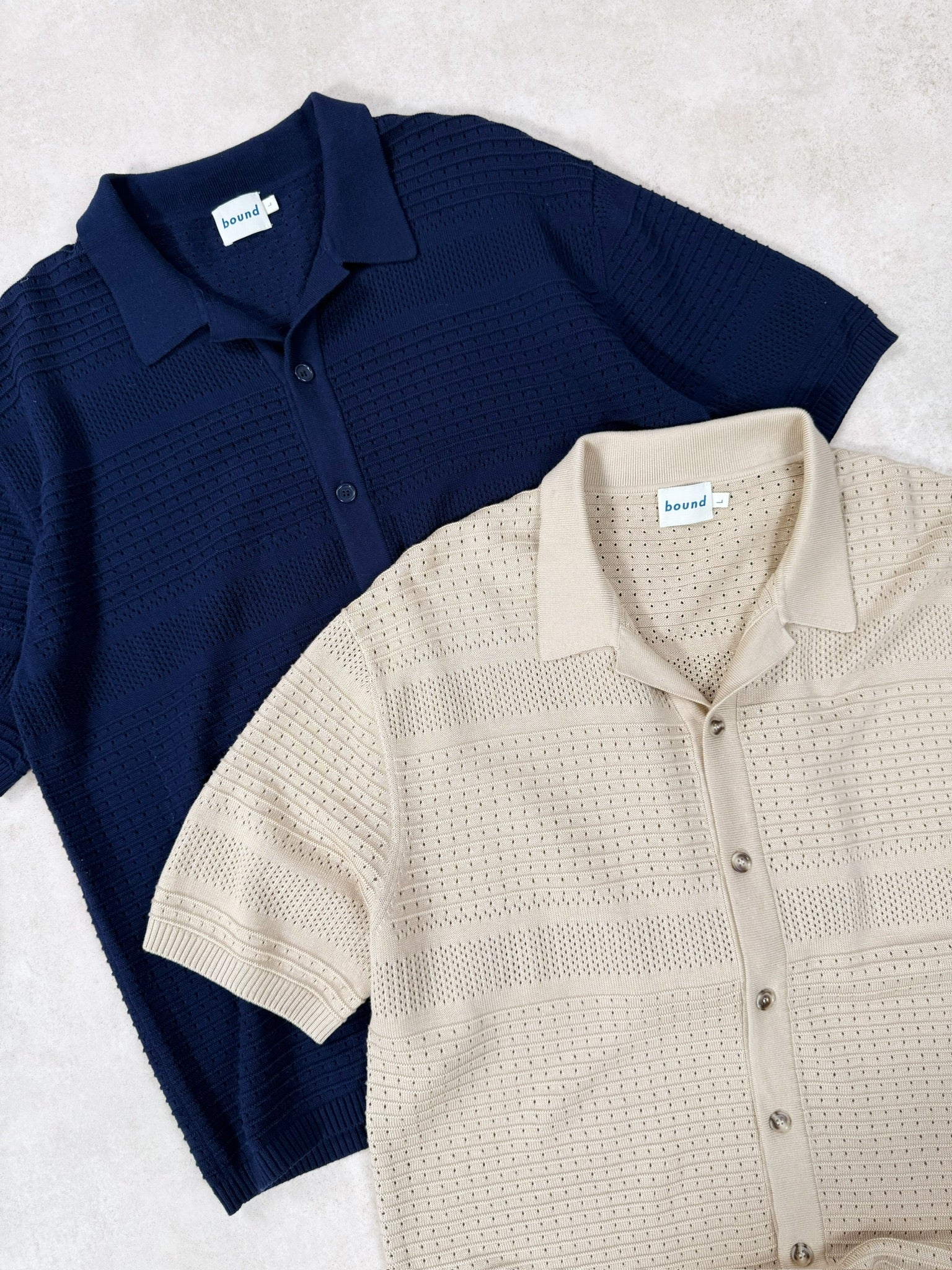 RUPERT CROCHET KNIT POLO - NAVY - Image 9