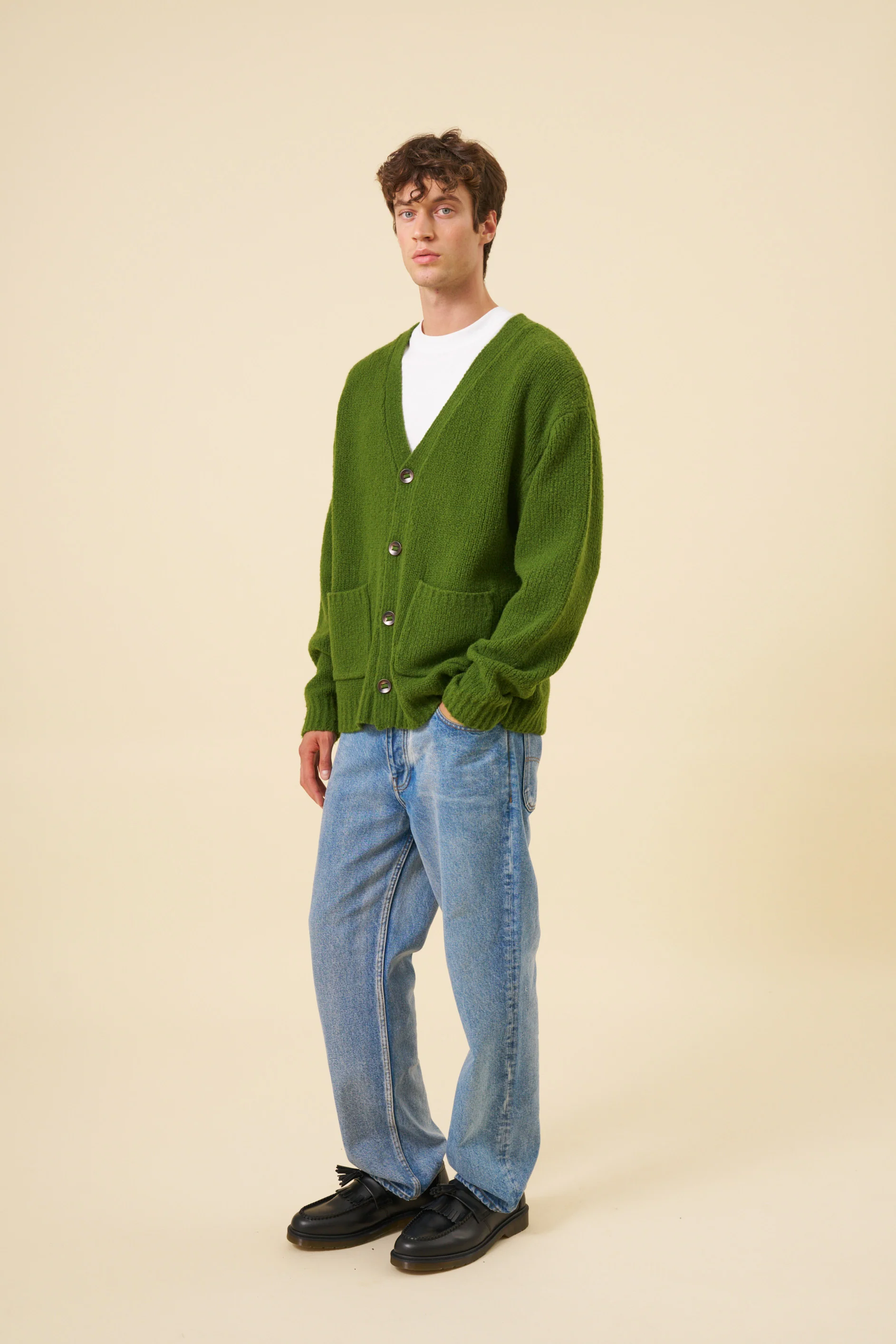 RYE GREEN WOOL CARDIGAN - Image 3