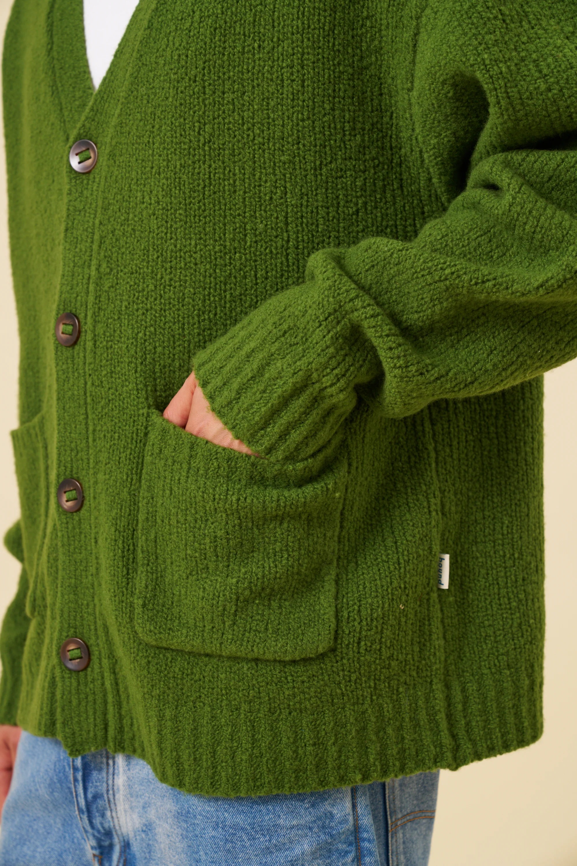 RYE GREEN WOOL CARDIGAN - Image 4