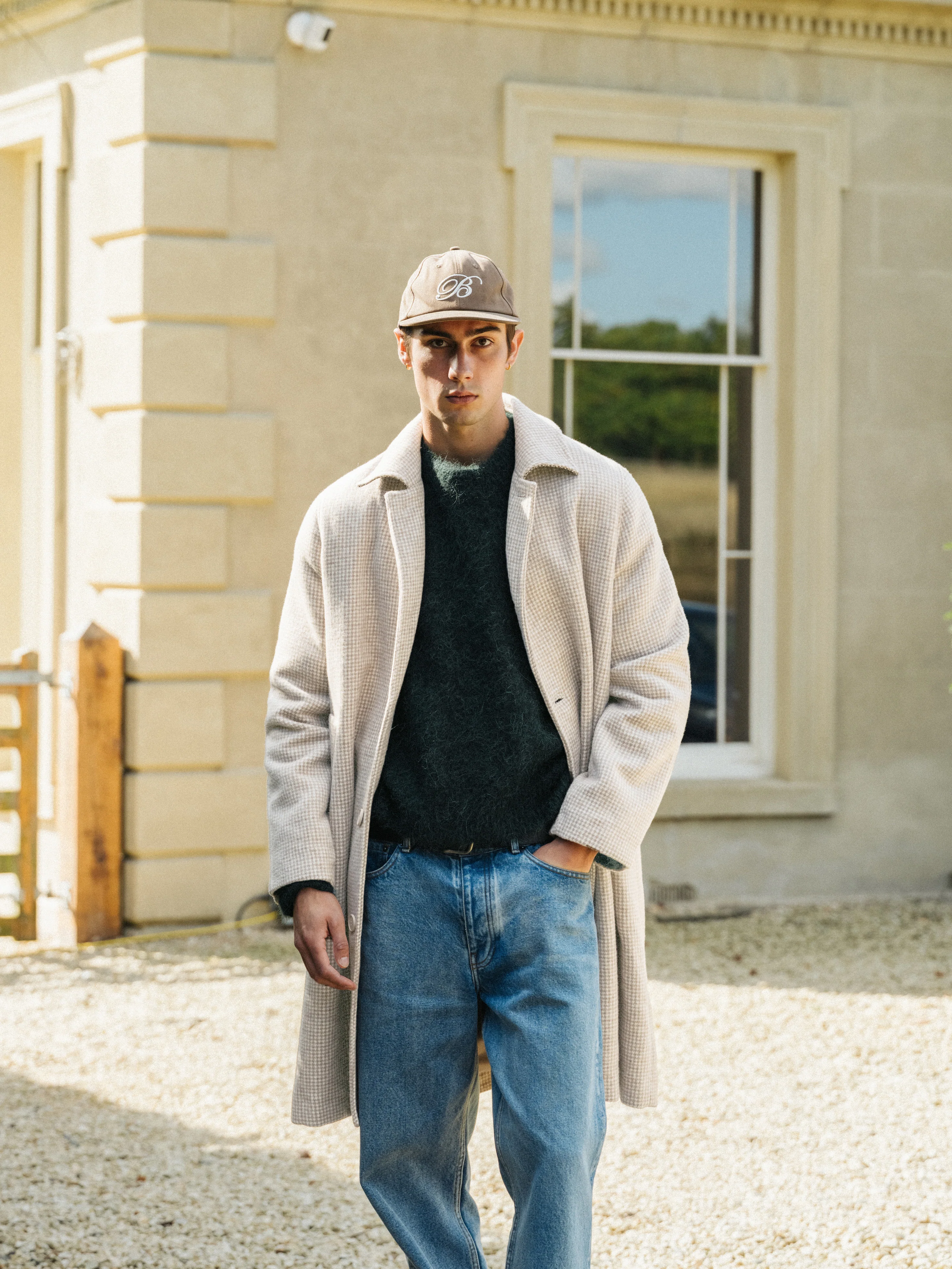 SAND DOGTOOTH WOOL COAT - Image 10