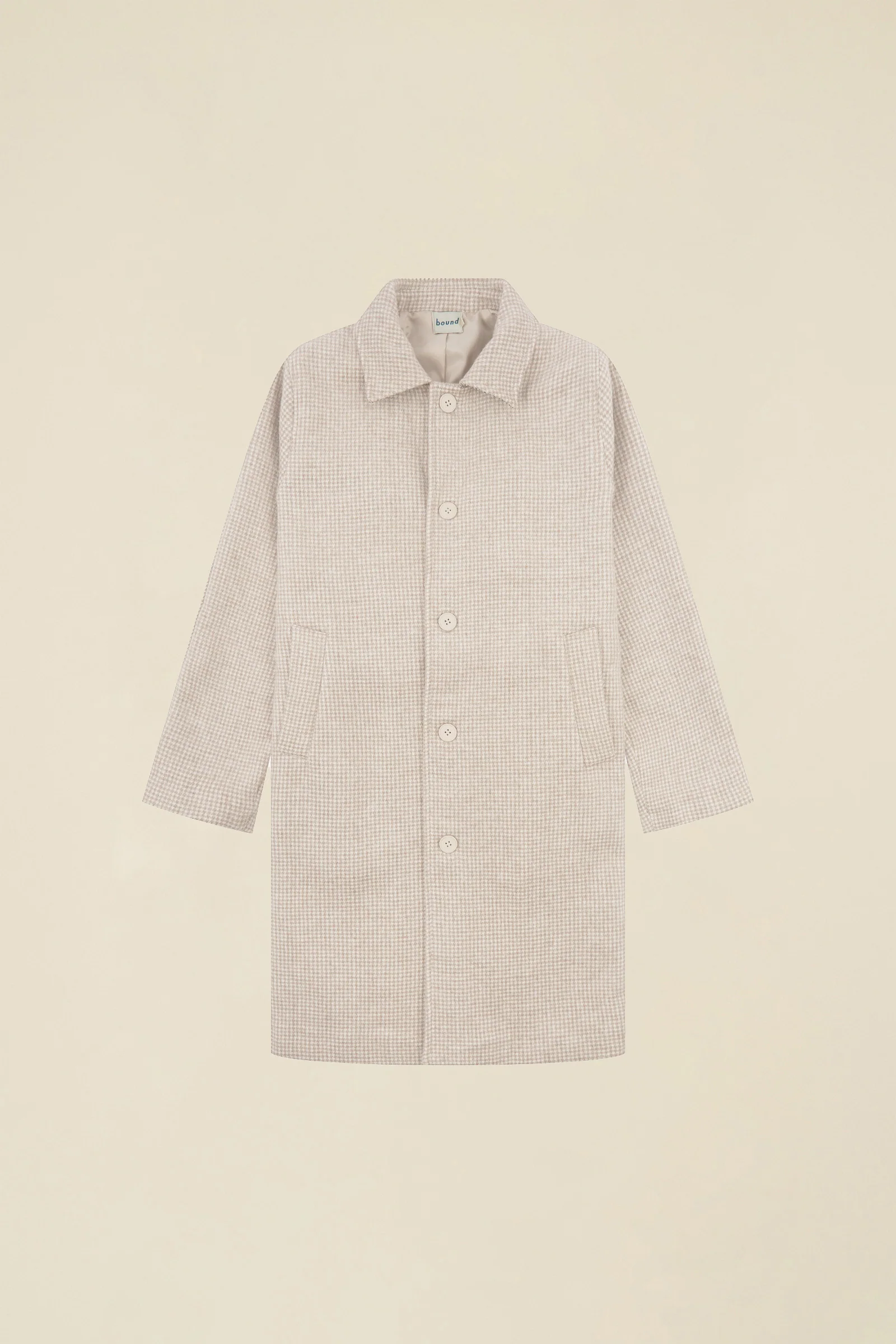 SAND DOGTOOTH WOOL COAT - Image 11