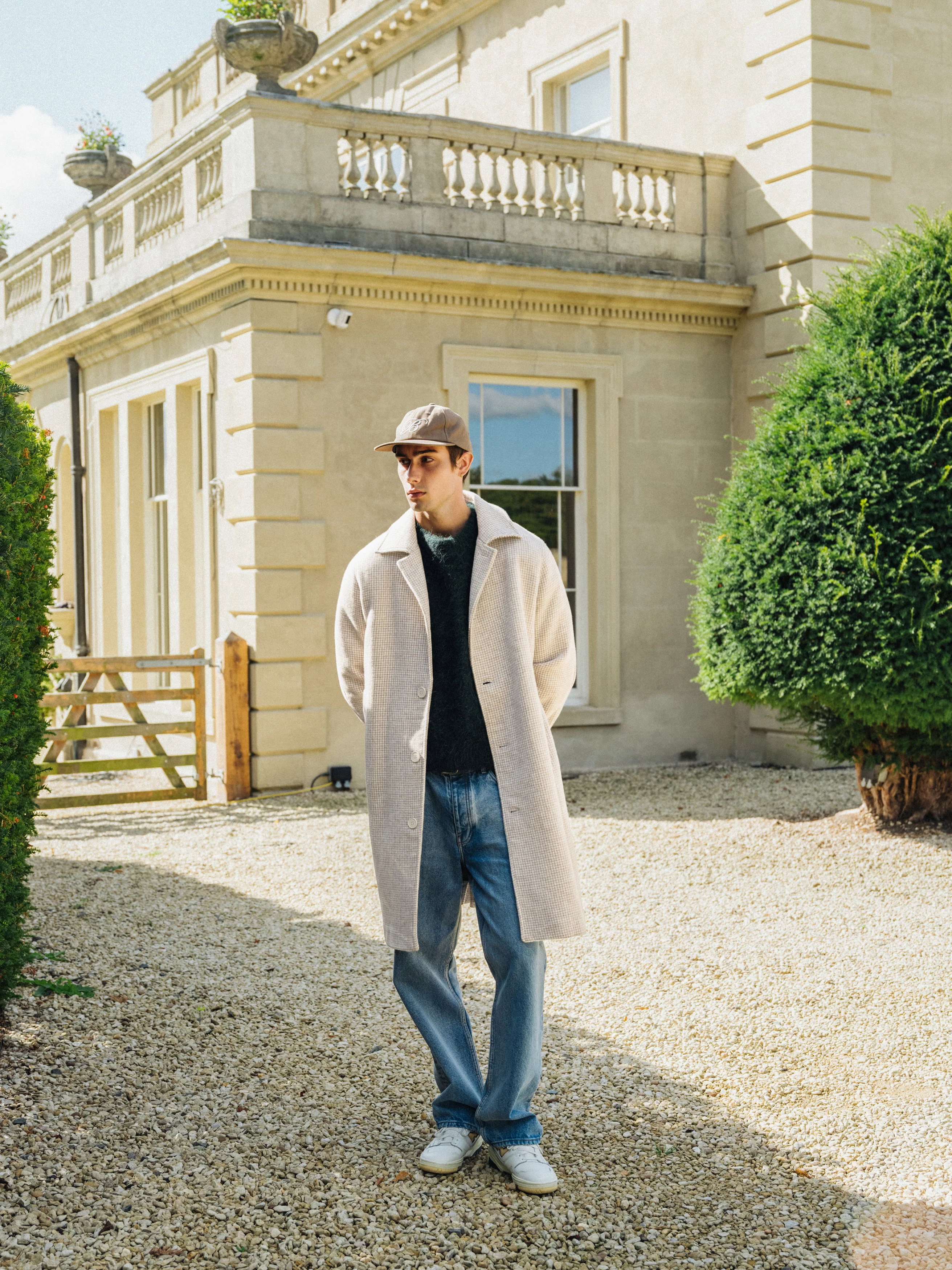 SAND DOGTOOTH WOOL COAT - Image 2