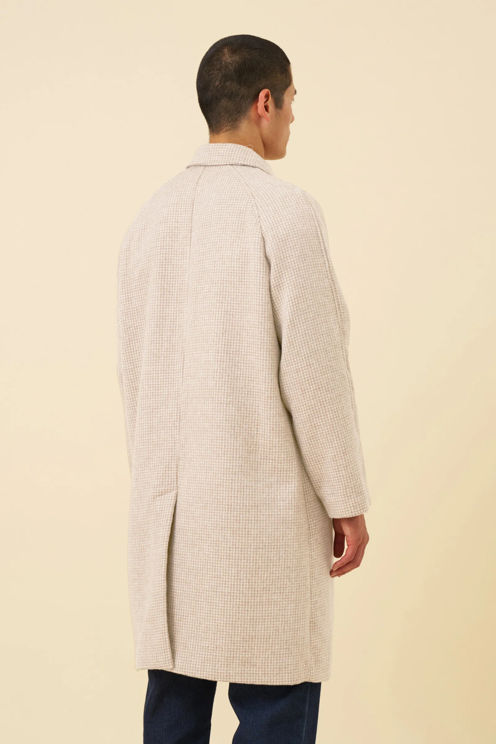 SAND DOGTOOTH WOOL COAT - Image 4
