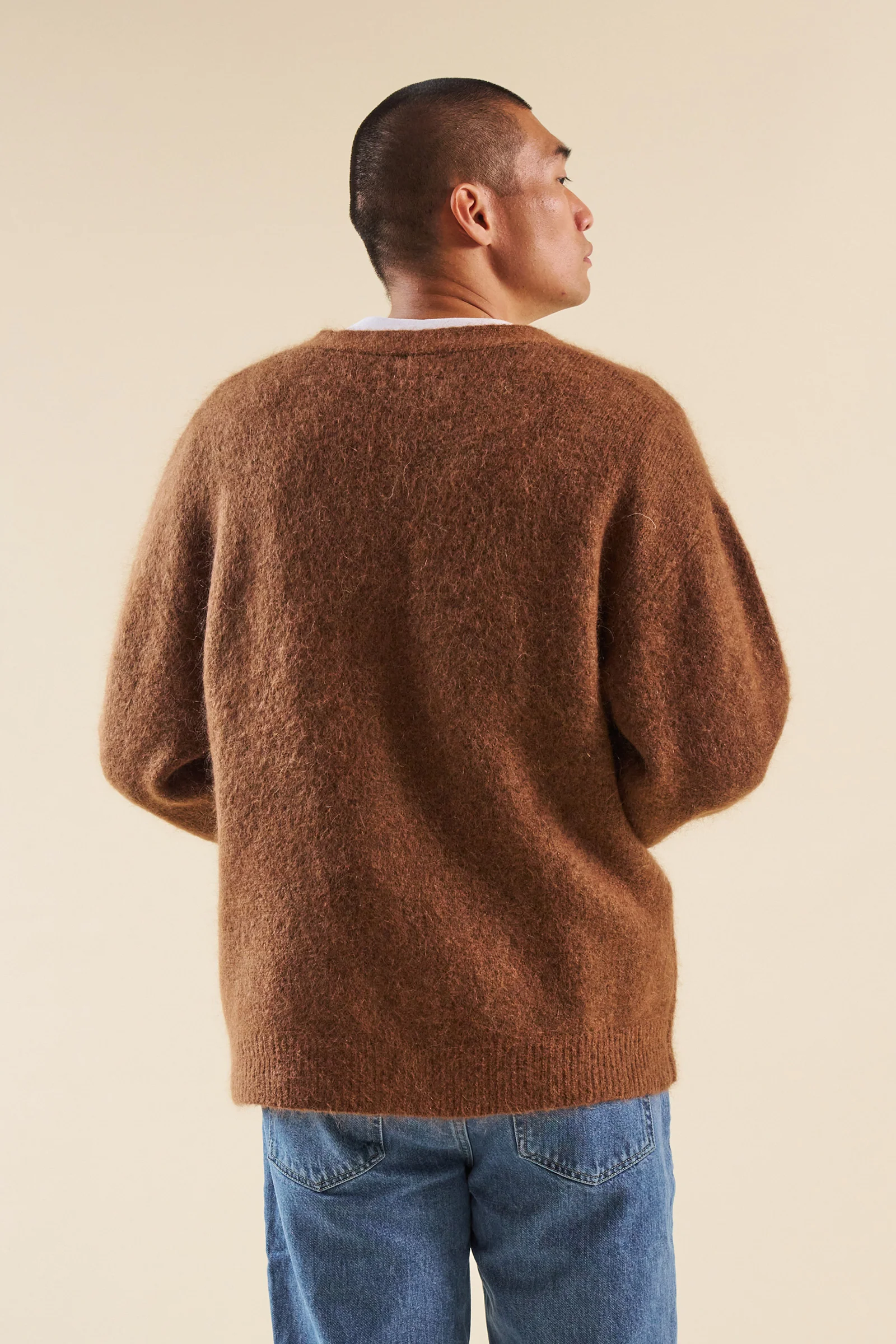 SAWYER MOHAIR CARDIGAN - BROWN - Image 3
