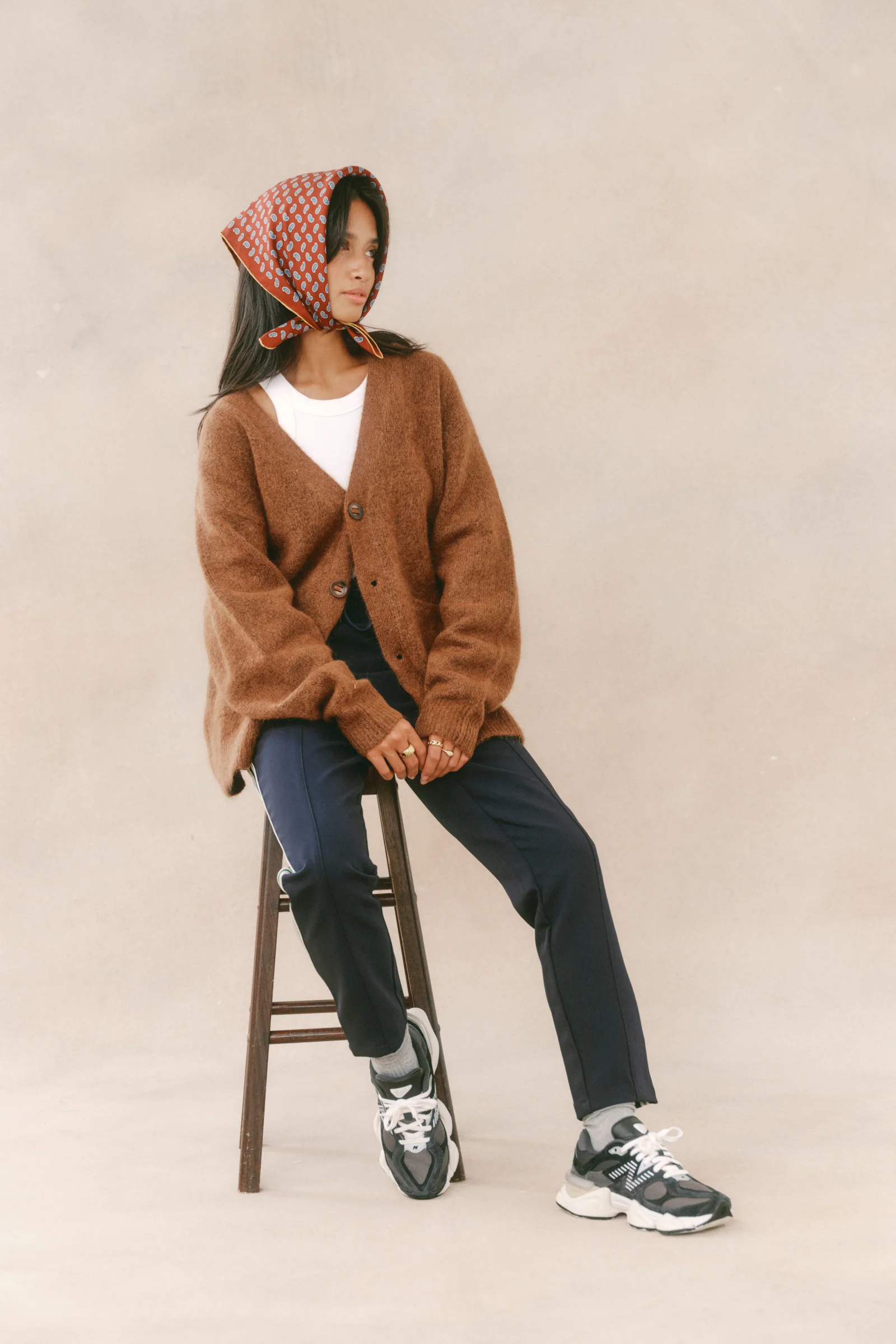 SAWYER MOHAIR CARDIGAN - BROWN - Image 4