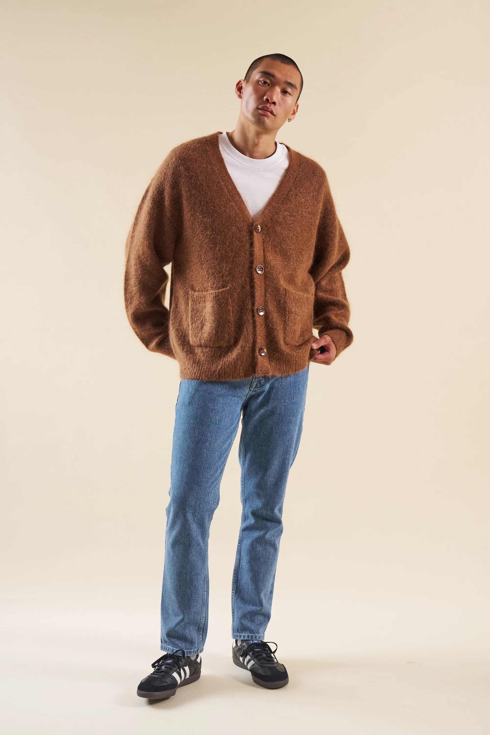 SAWYER MOHAIR CARDIGAN - BROWN - Image 6