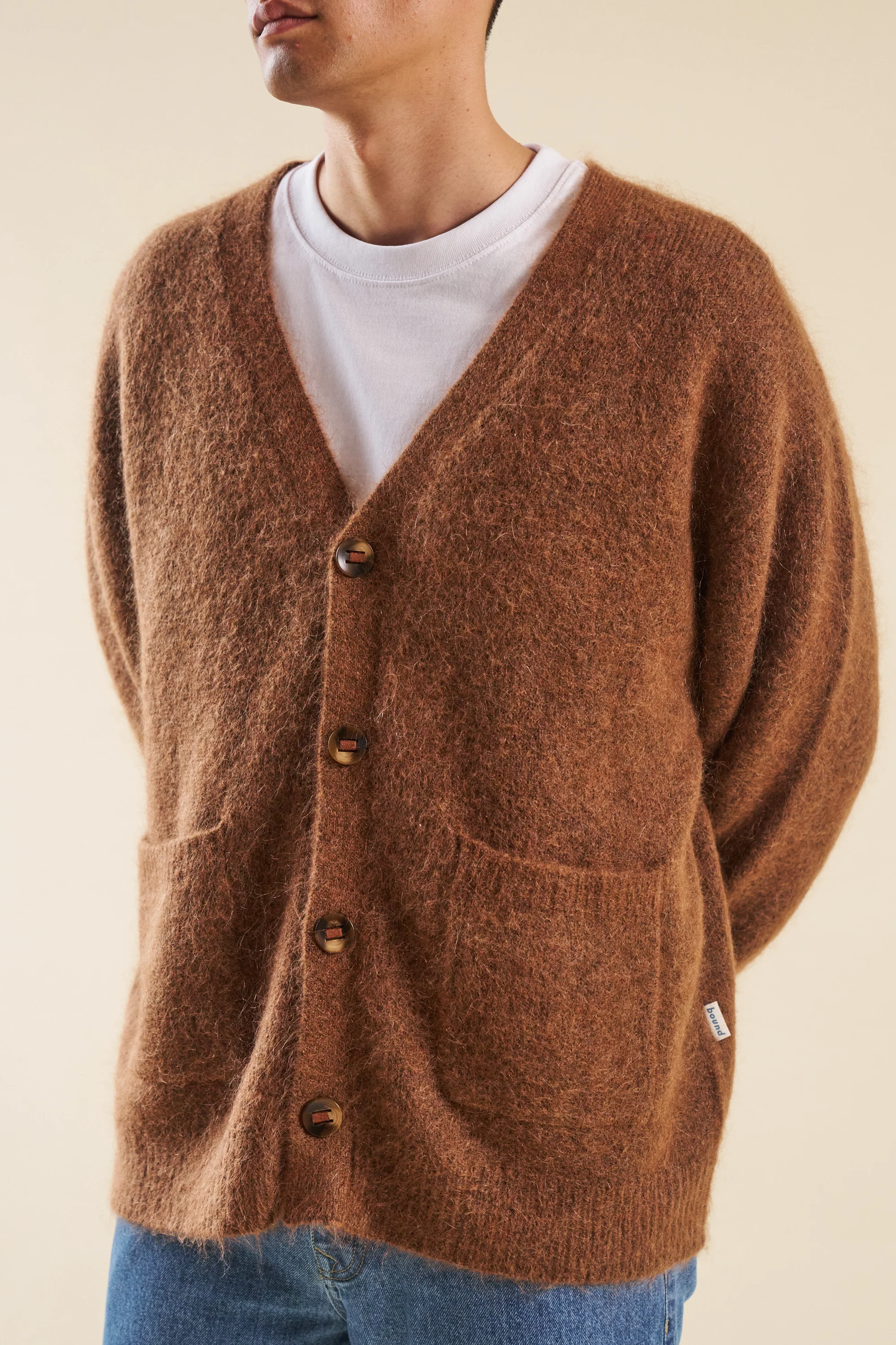 SAWYER MOHAIR CARDIGAN - BROWN - Image 7
