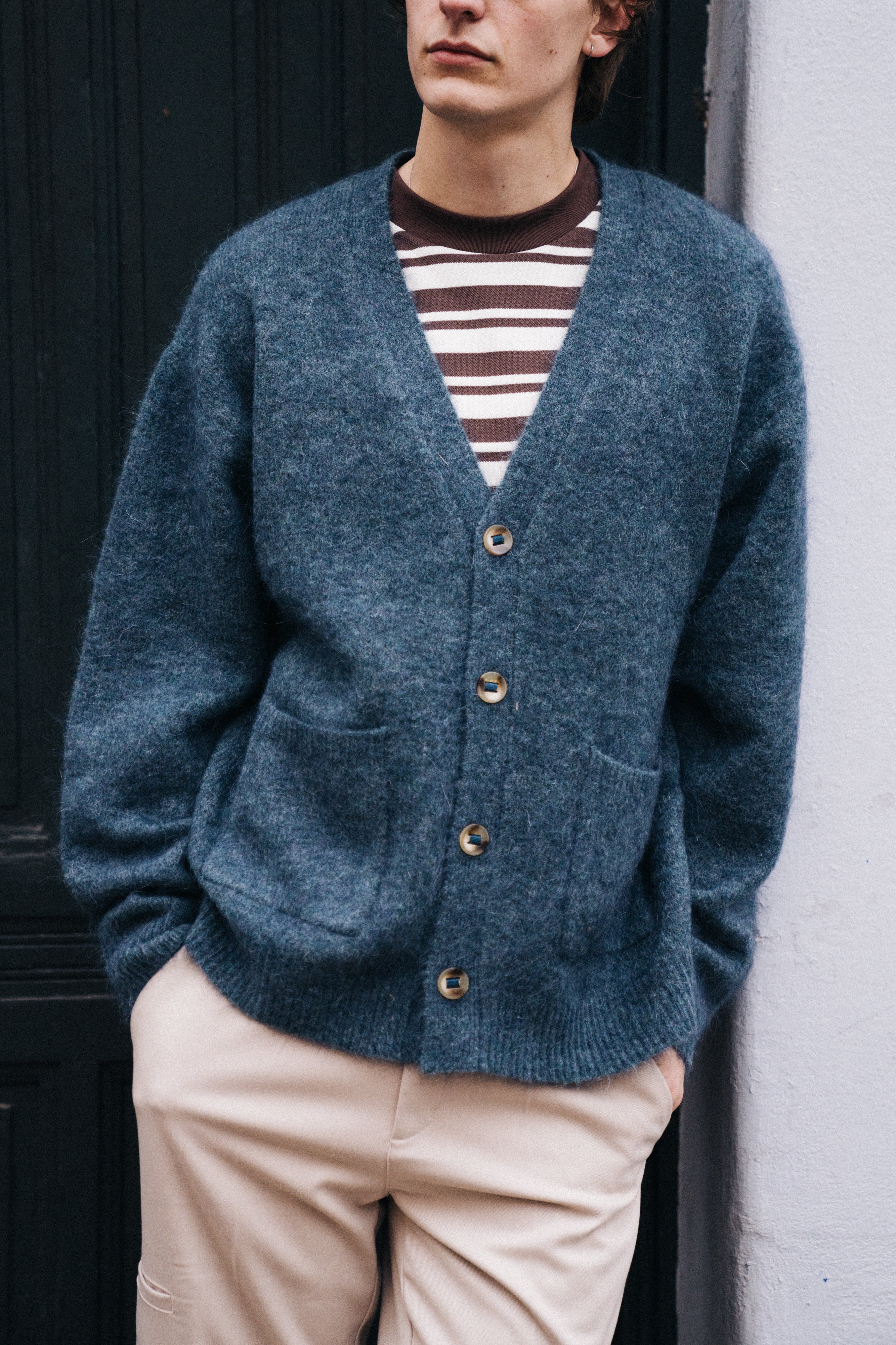 SAWYER MOHAIR CARDIGAN - INDIGO - Image 2