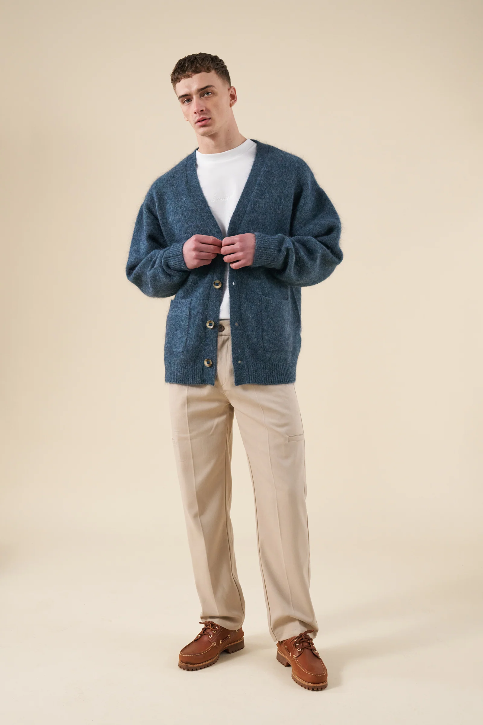 SAWYER MOHAIR CARDIGAN - INDIGO - Image 3