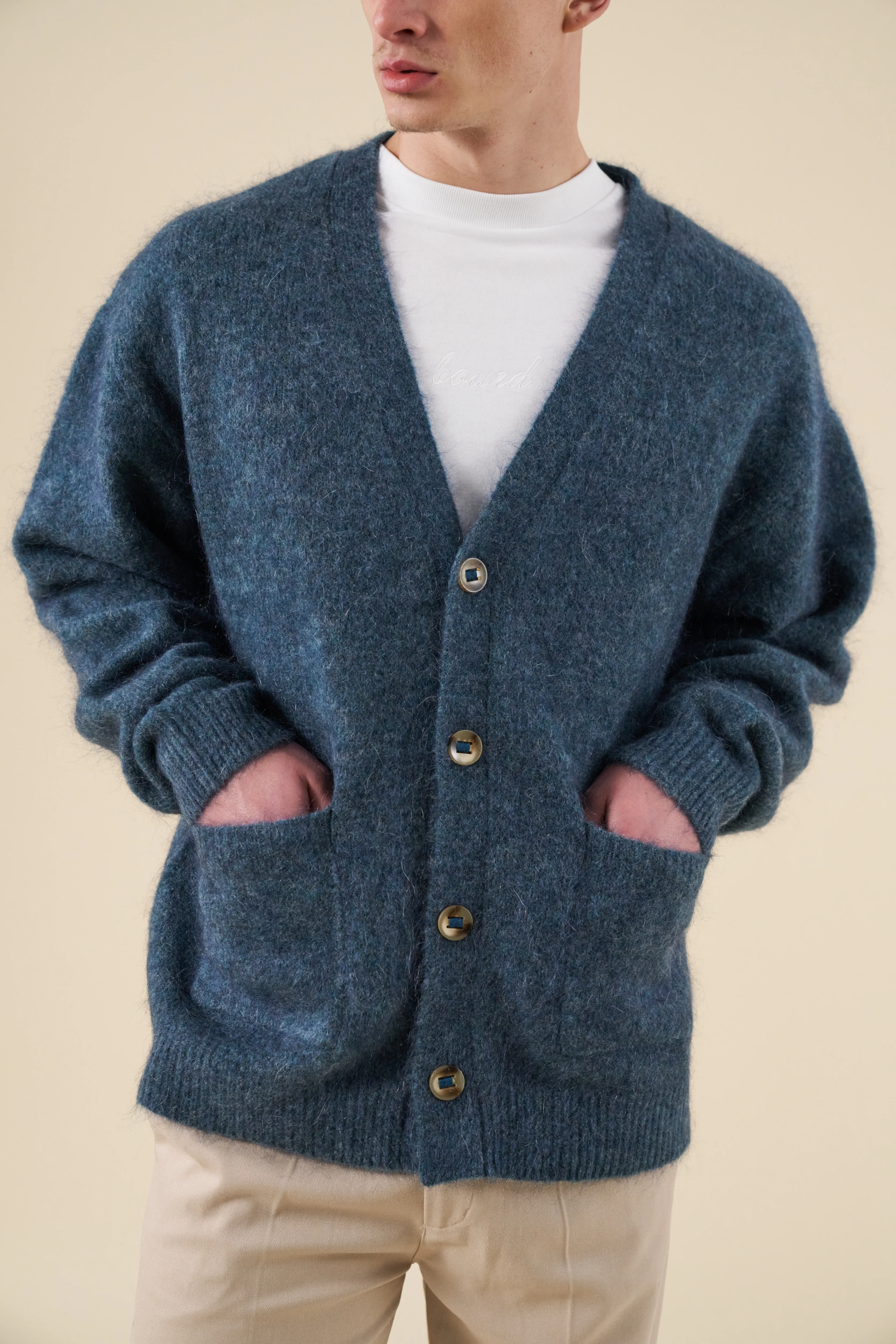 SAWYER MOHAIR CARDIGAN - INDIGO - Image 4