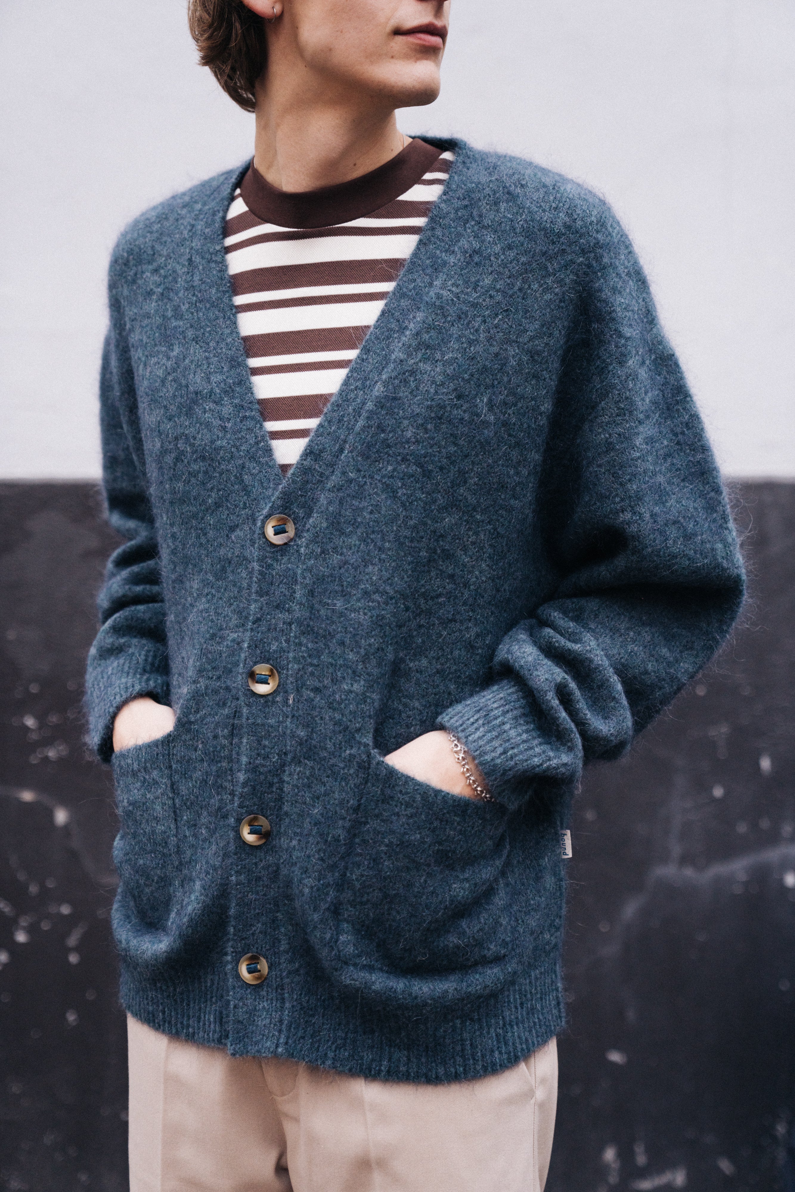 SAWYER MOHAIR CARDIGAN - INDIGO - Image 8