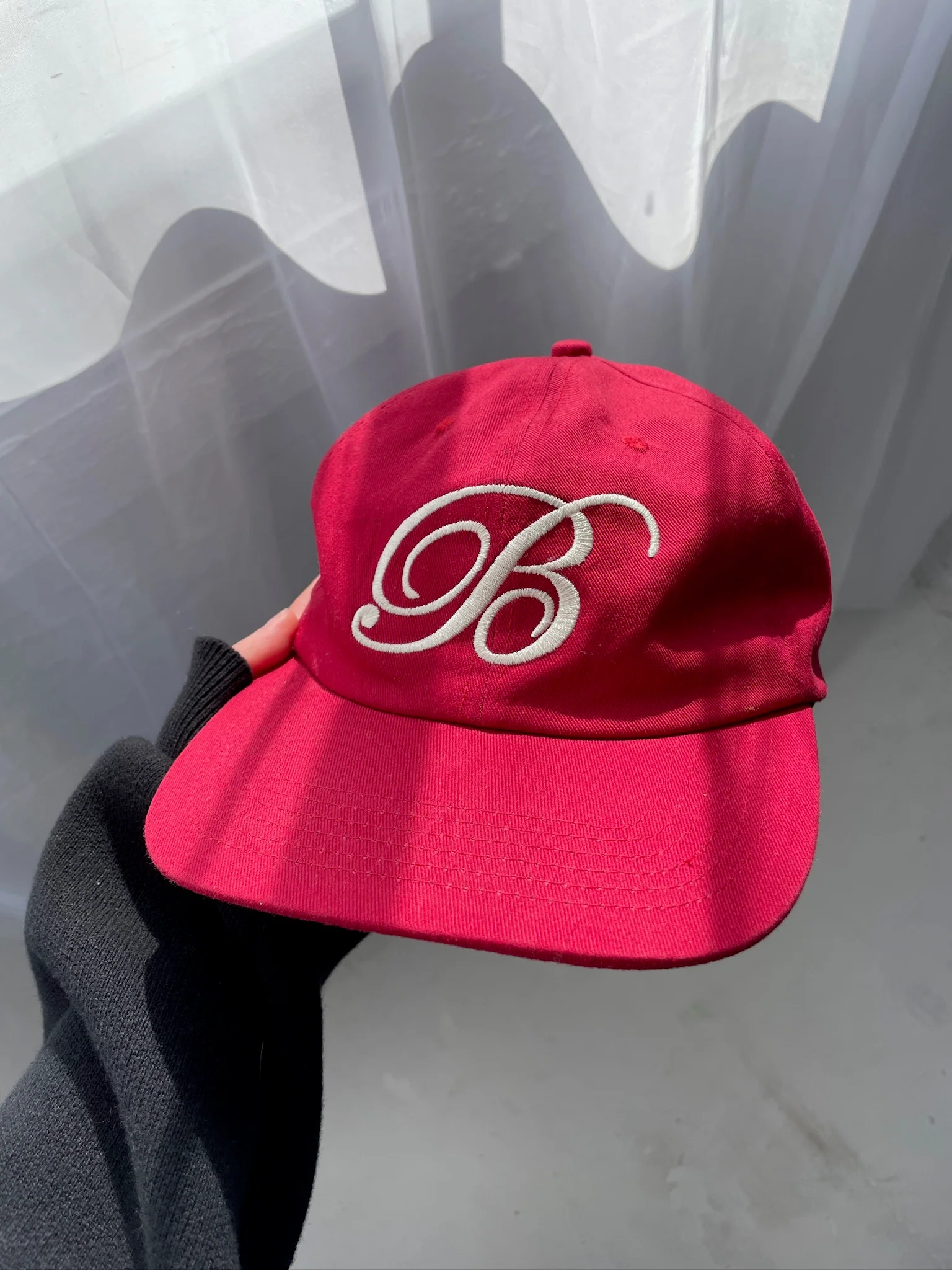 SCRIPT EMBROIDERED 6 PANEL CAP - CARDINAL RED - Image 10