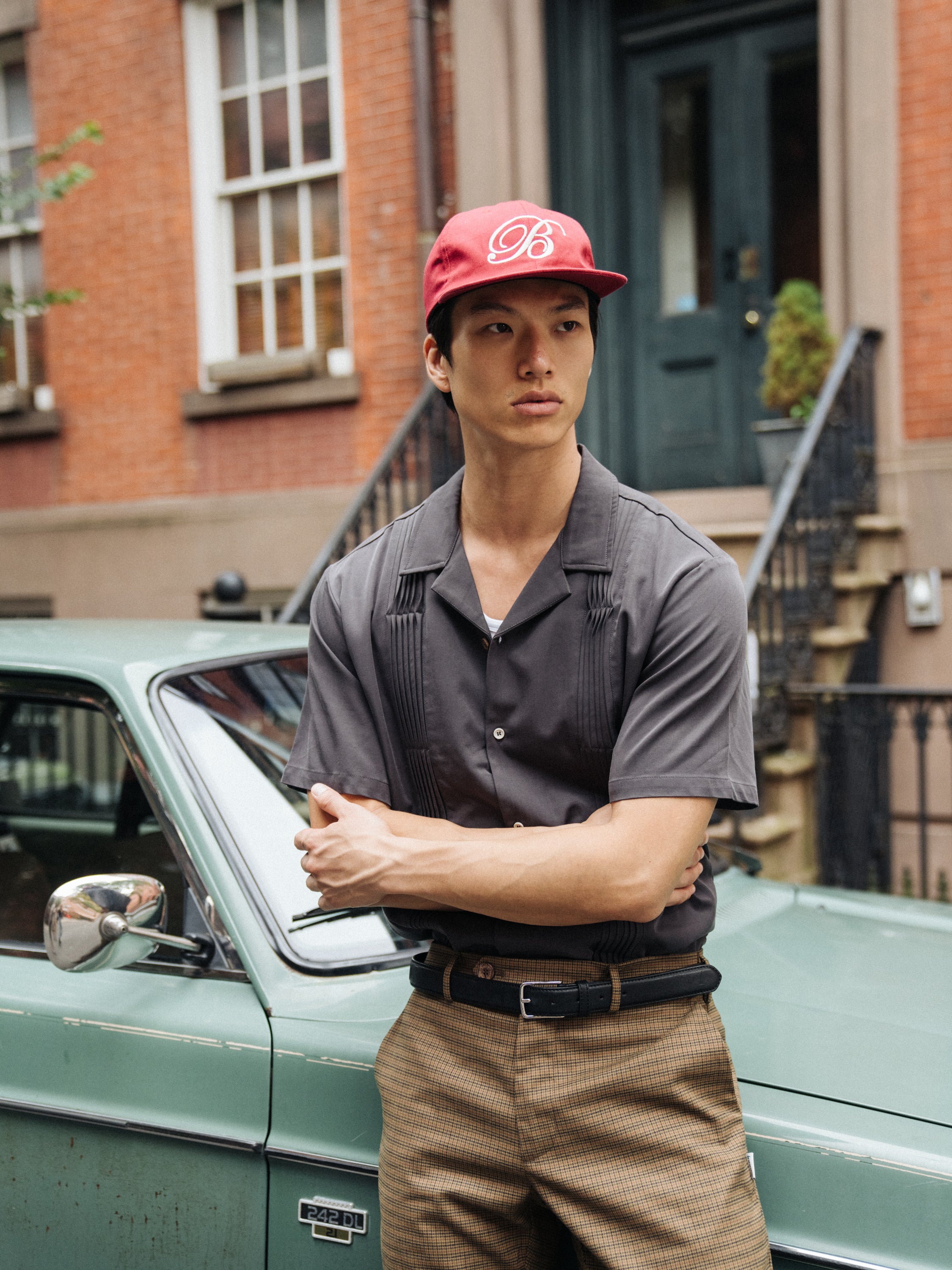 SCRIPT EMBROIDERED 6 PANEL CAP - CARDINAL RED - Image 6