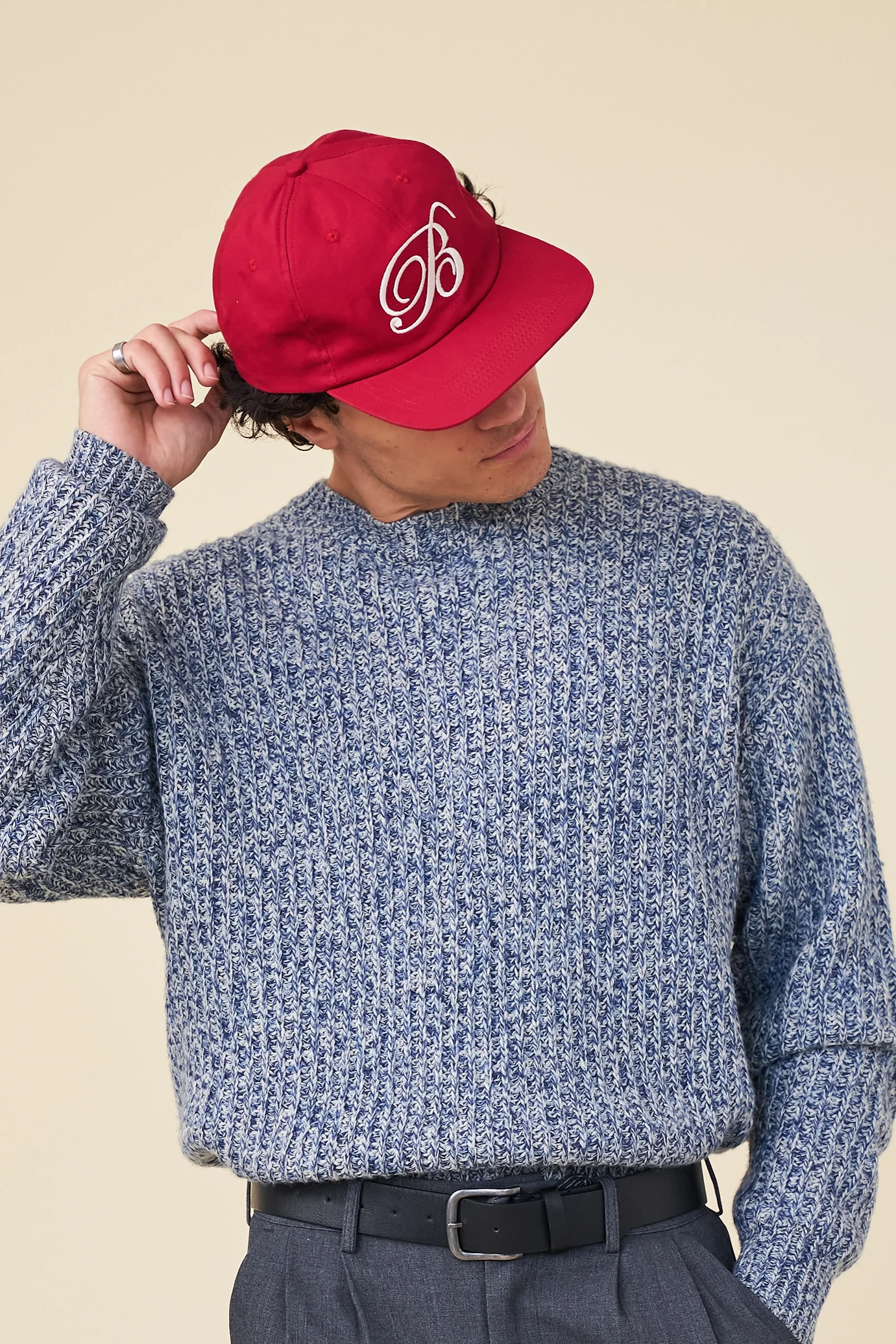 SCRIPT EMBROIDERED 6 PANEL CAP - CARDINAL RED - Image 7