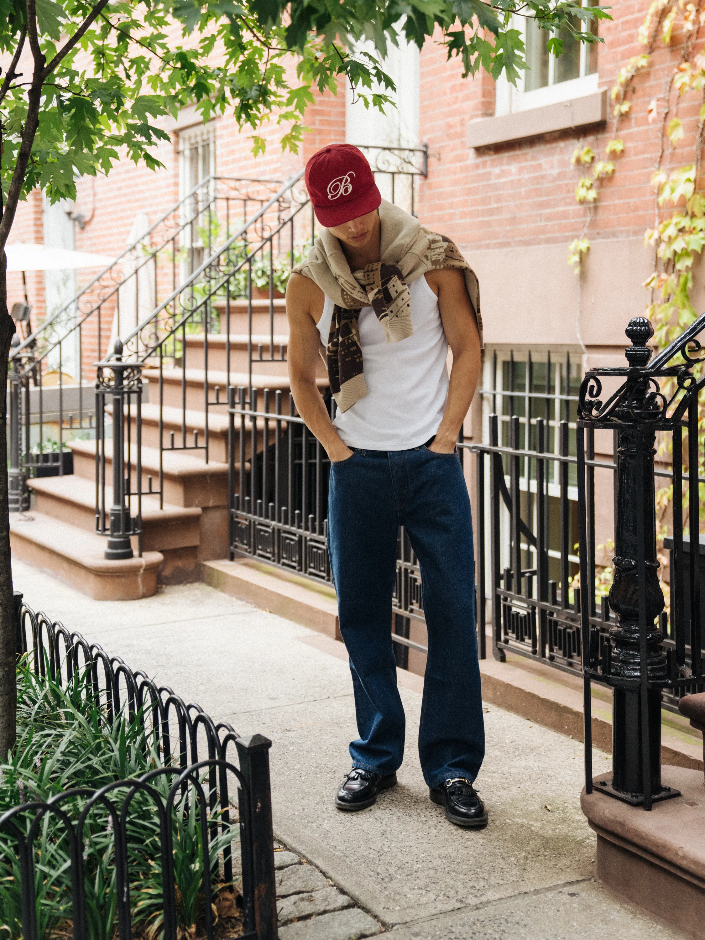 SCRIPT EMBROIDERED 6 PANEL CAP - CARDINAL RED - Image 8