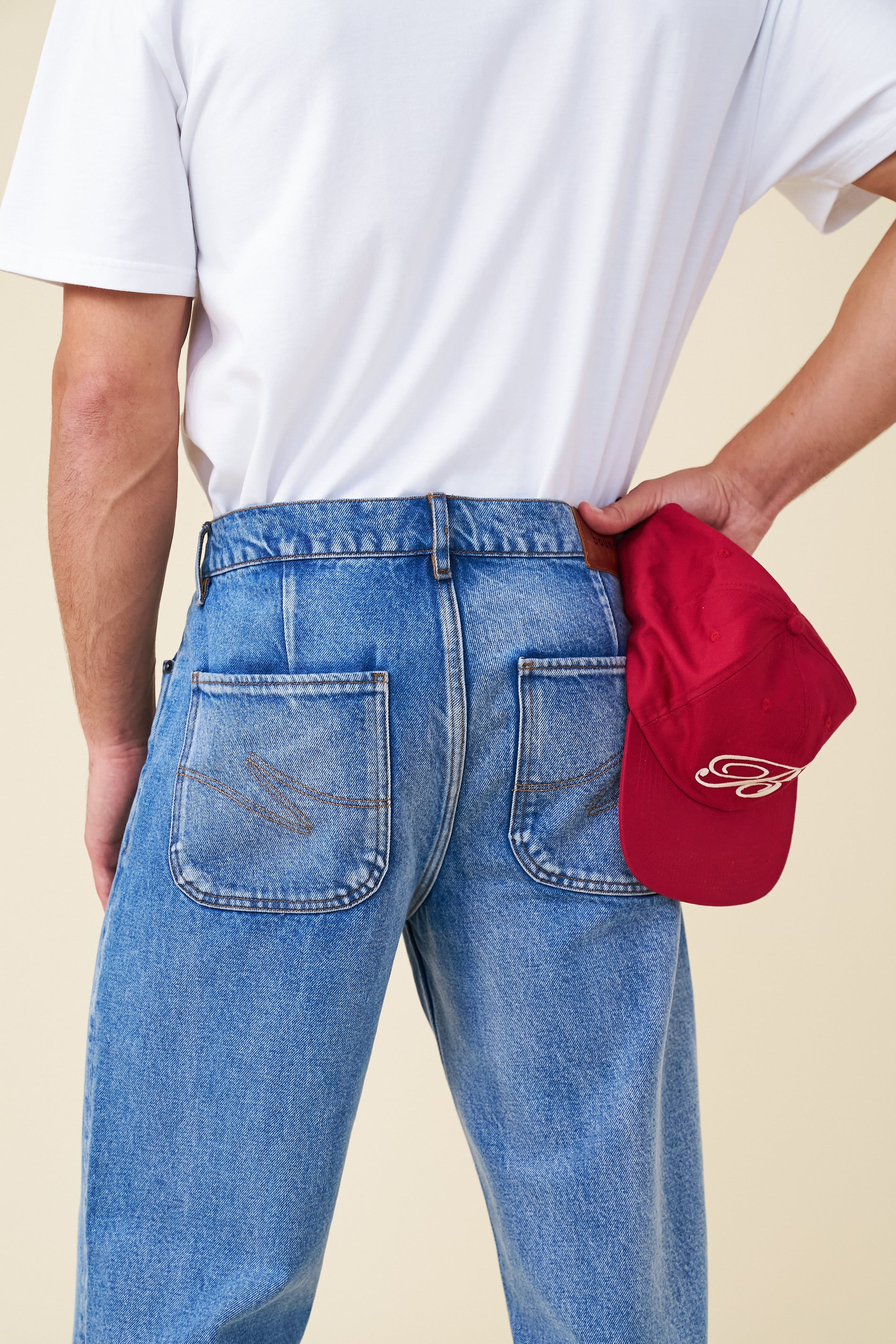 SCRIPT EMBROIDERED 6 PANEL CAP - CARDINAL RED - Image 9