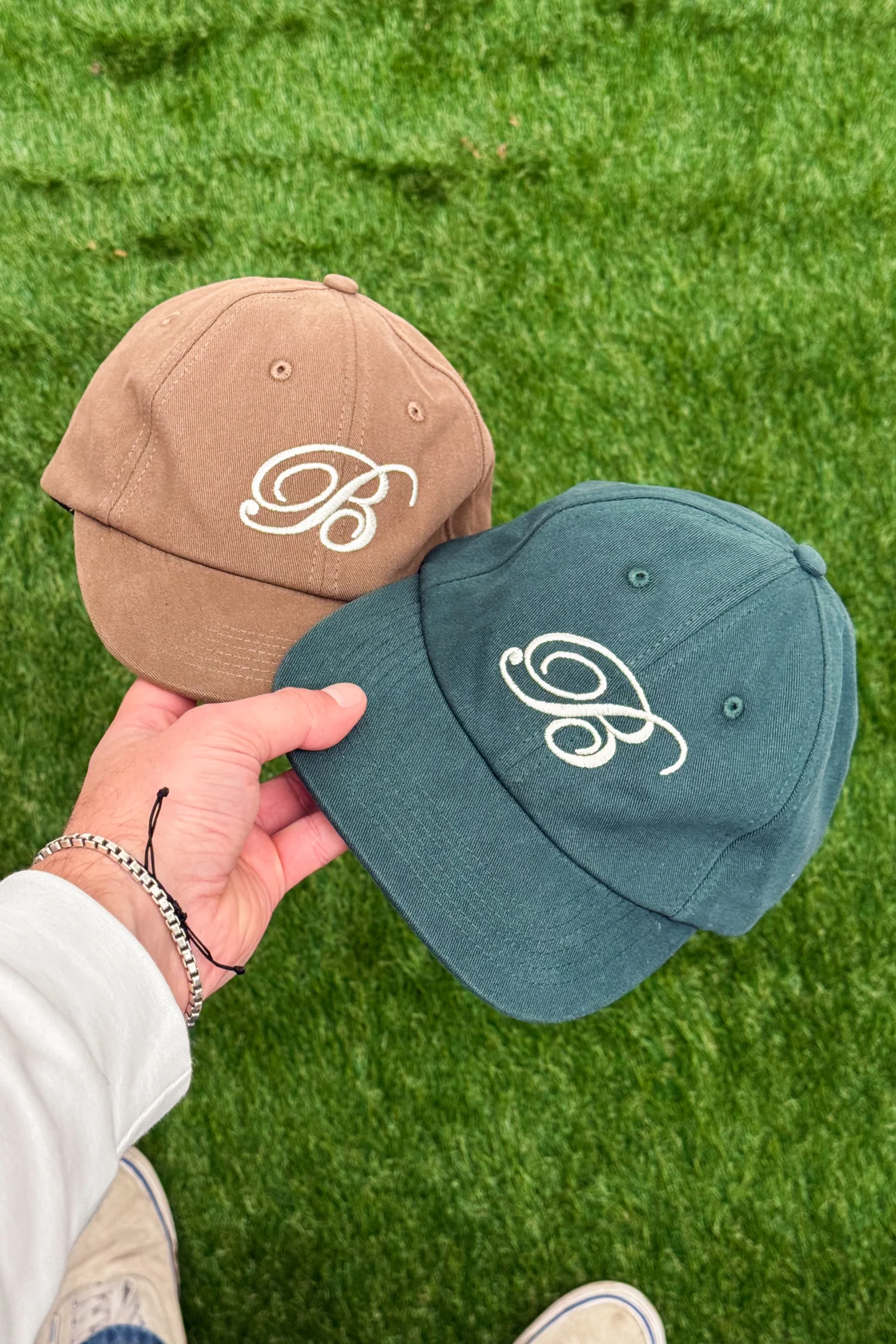 SCRIPT EMBROIDERED 6 PANEL CAP - FOREST GREEN - Image 6