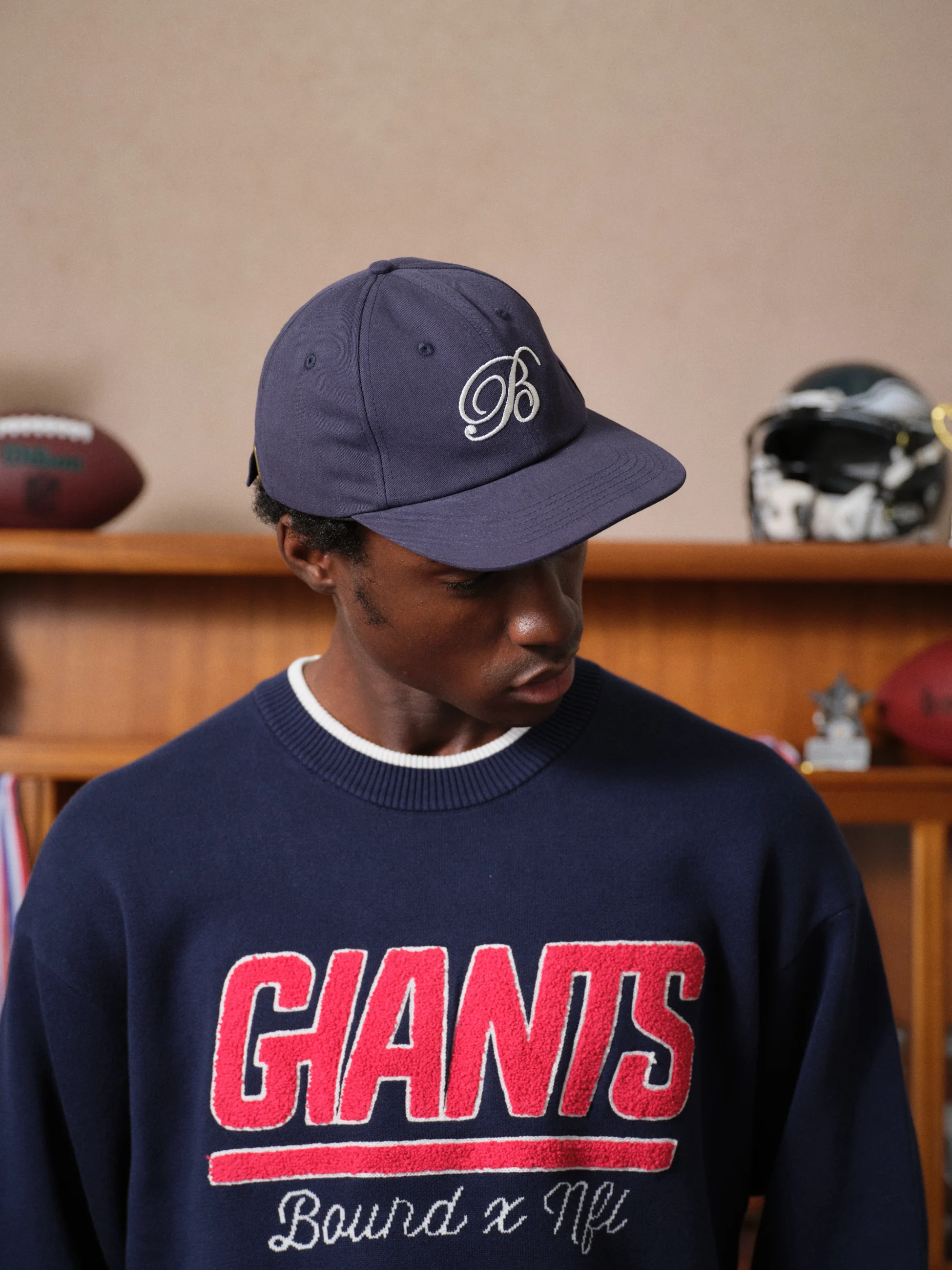 SCRIPT EMBROIDERED 6 PANEL CAP - NAVY - Image 2