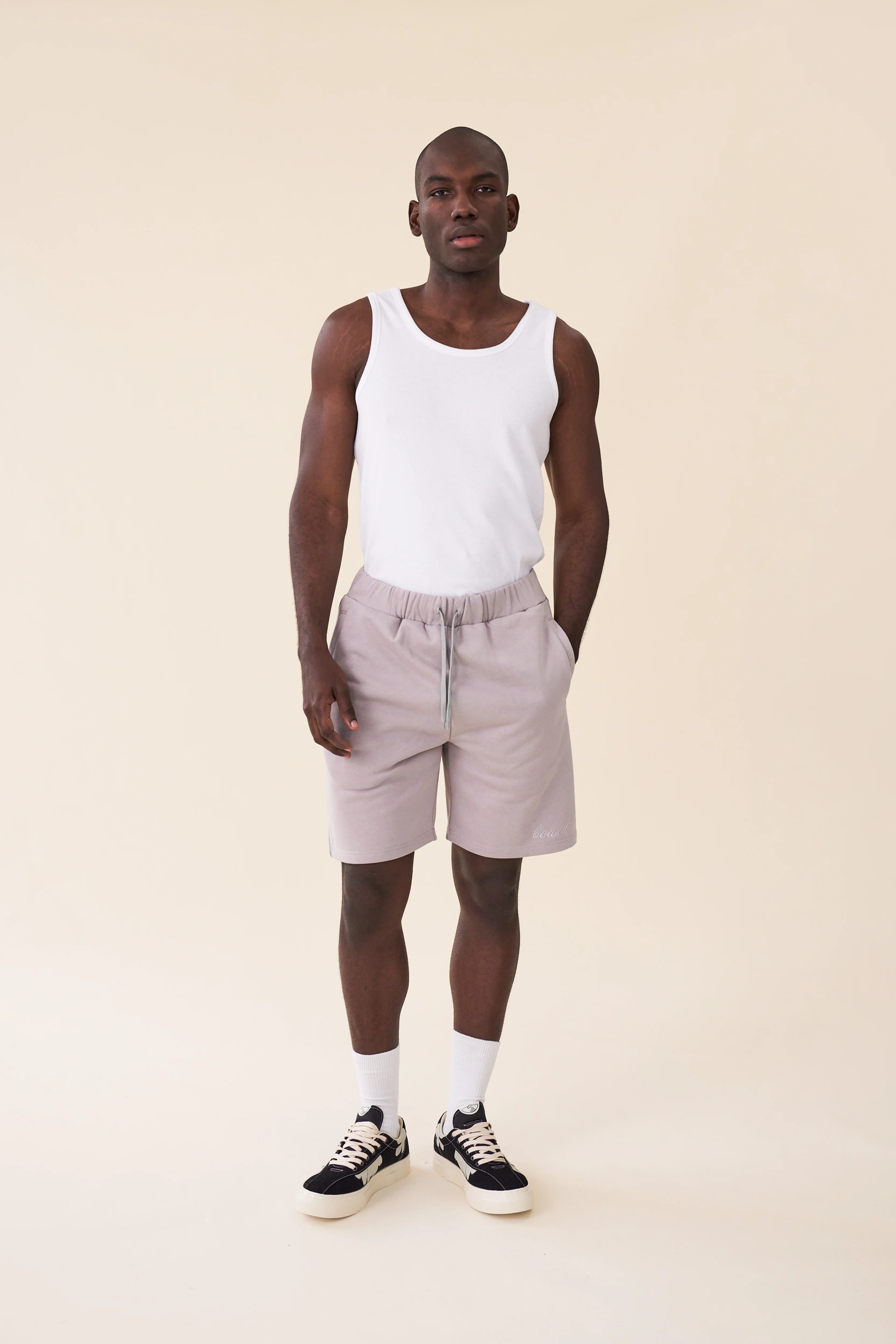 SCRIPT JOGGER SHORTS - MID GREY - Image 6