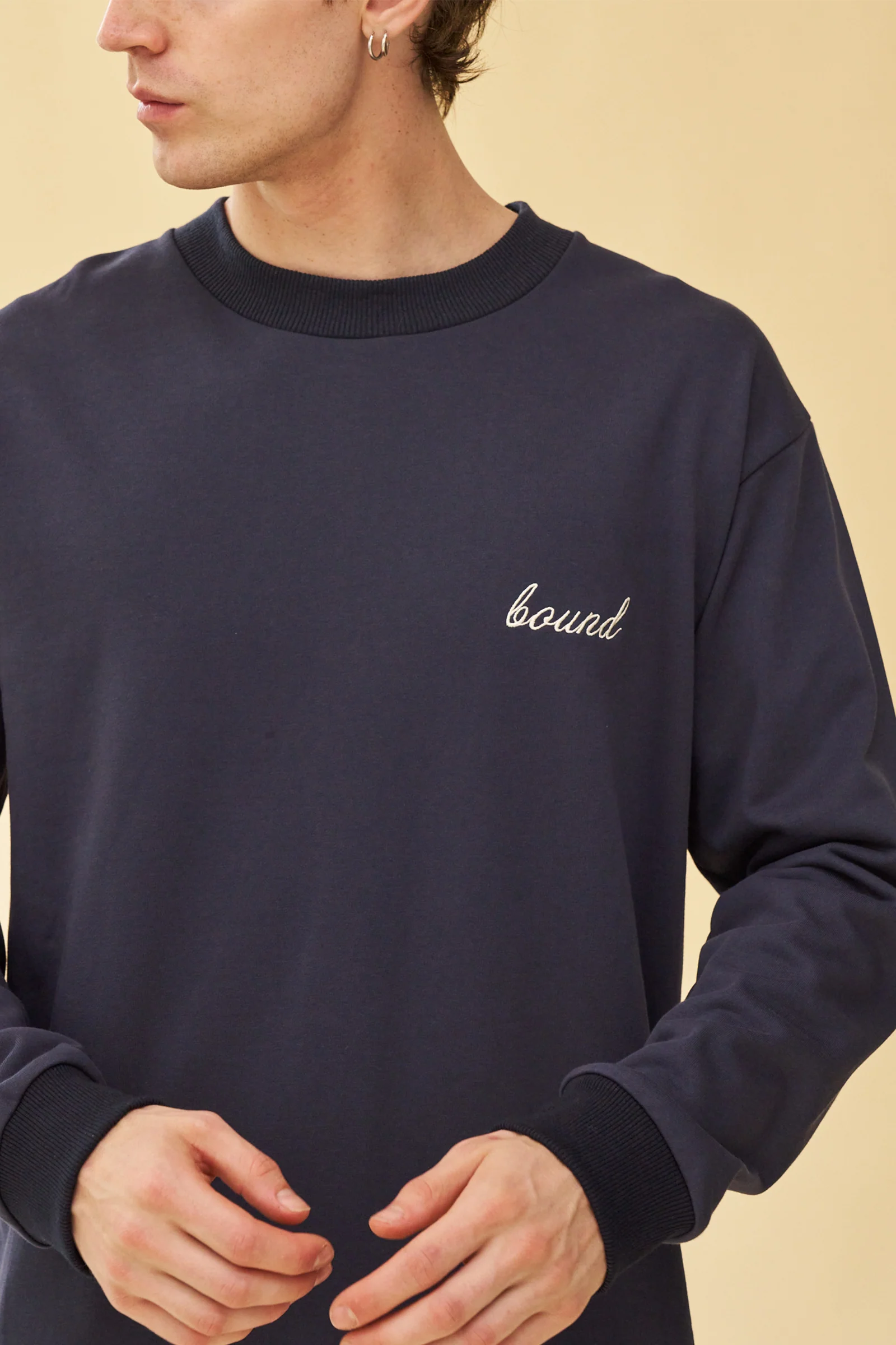 SCRIPT LONGSLEEVE HEAVY TEE - NAVY - Image 3