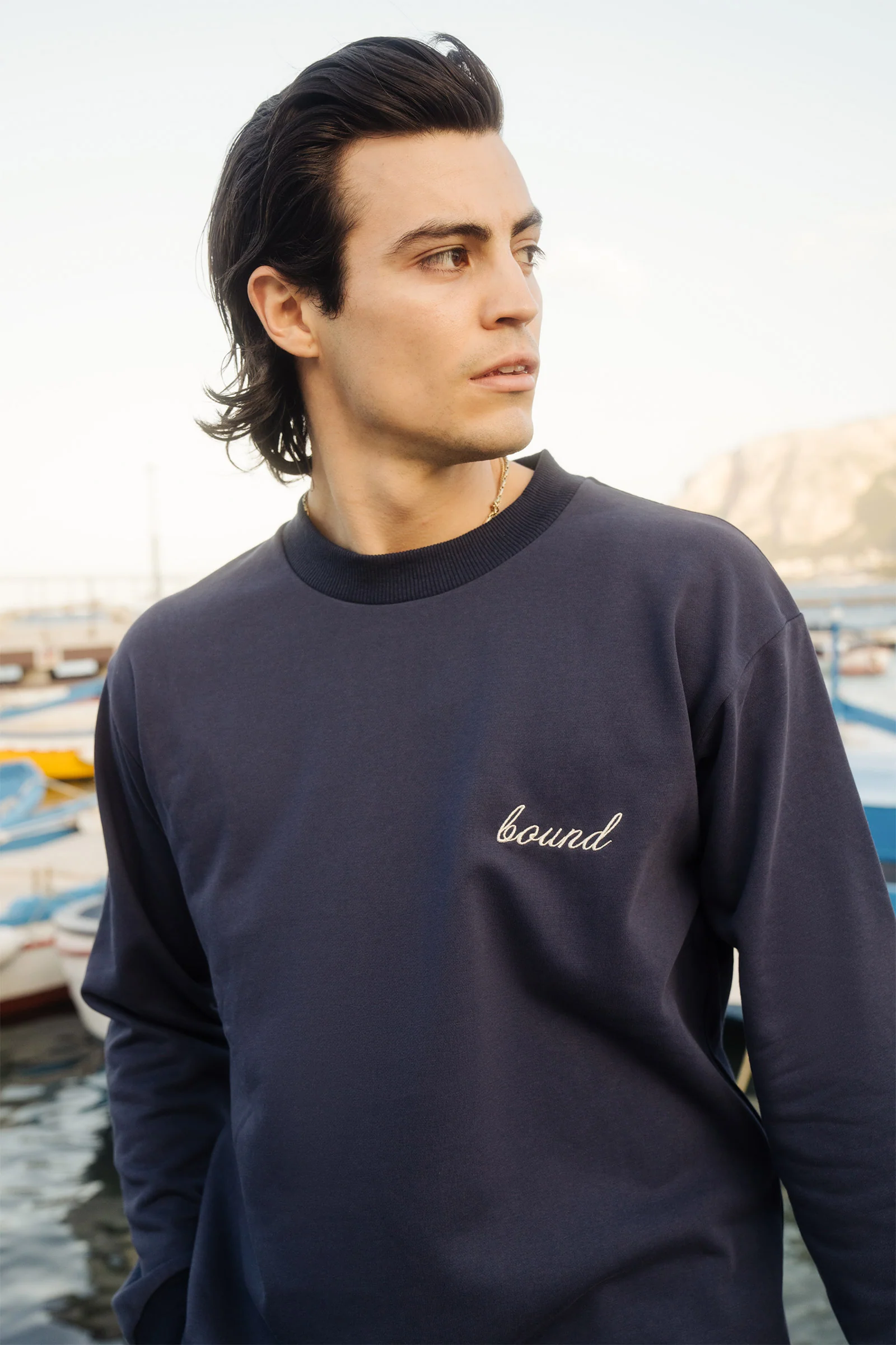 SCRIPT LONGSLEEVE HEAVY TEE - NAVY - Image 5