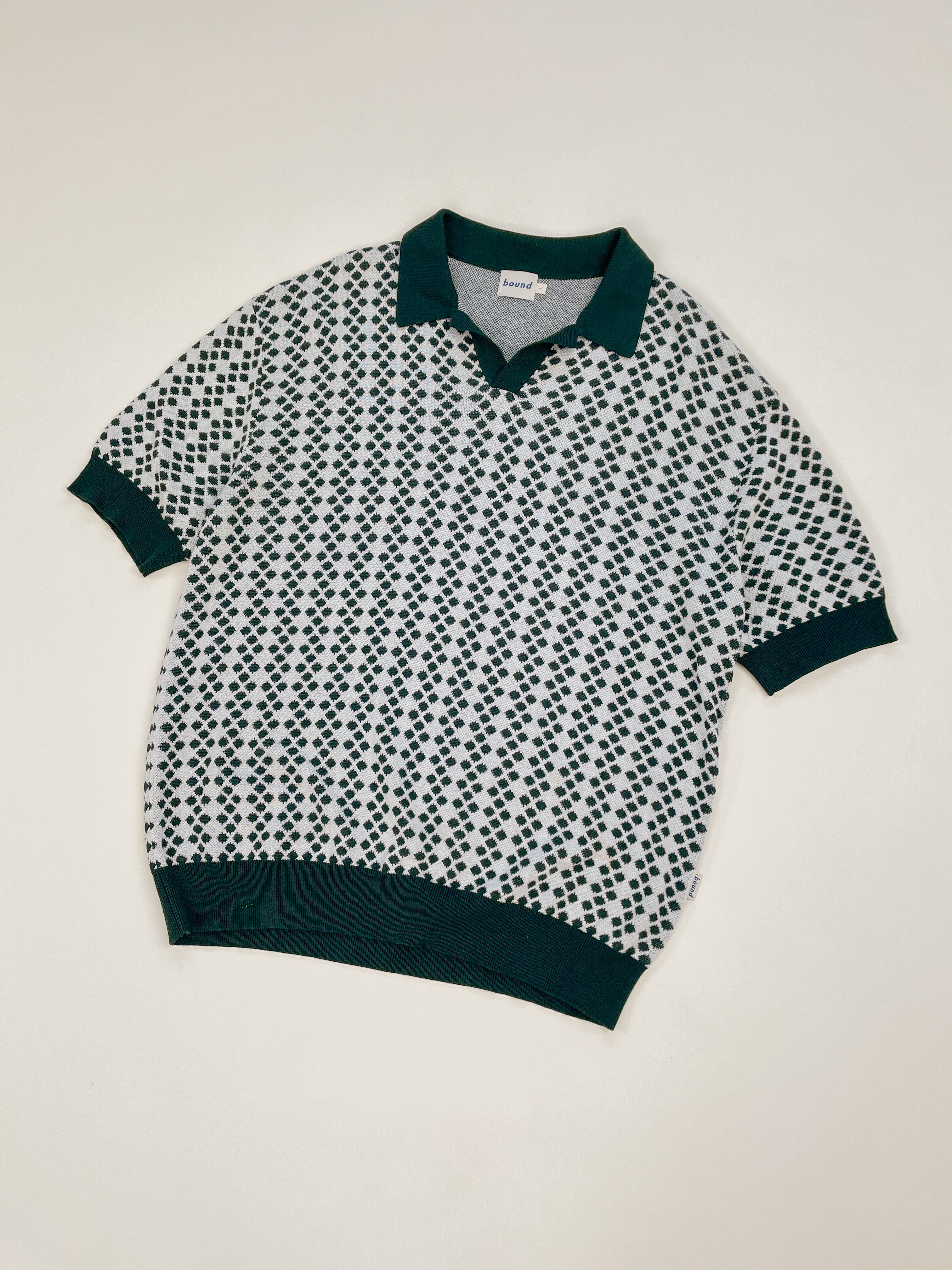 SERRA DOTTED KNIT POLO - WHITE / GREEN - Image 10