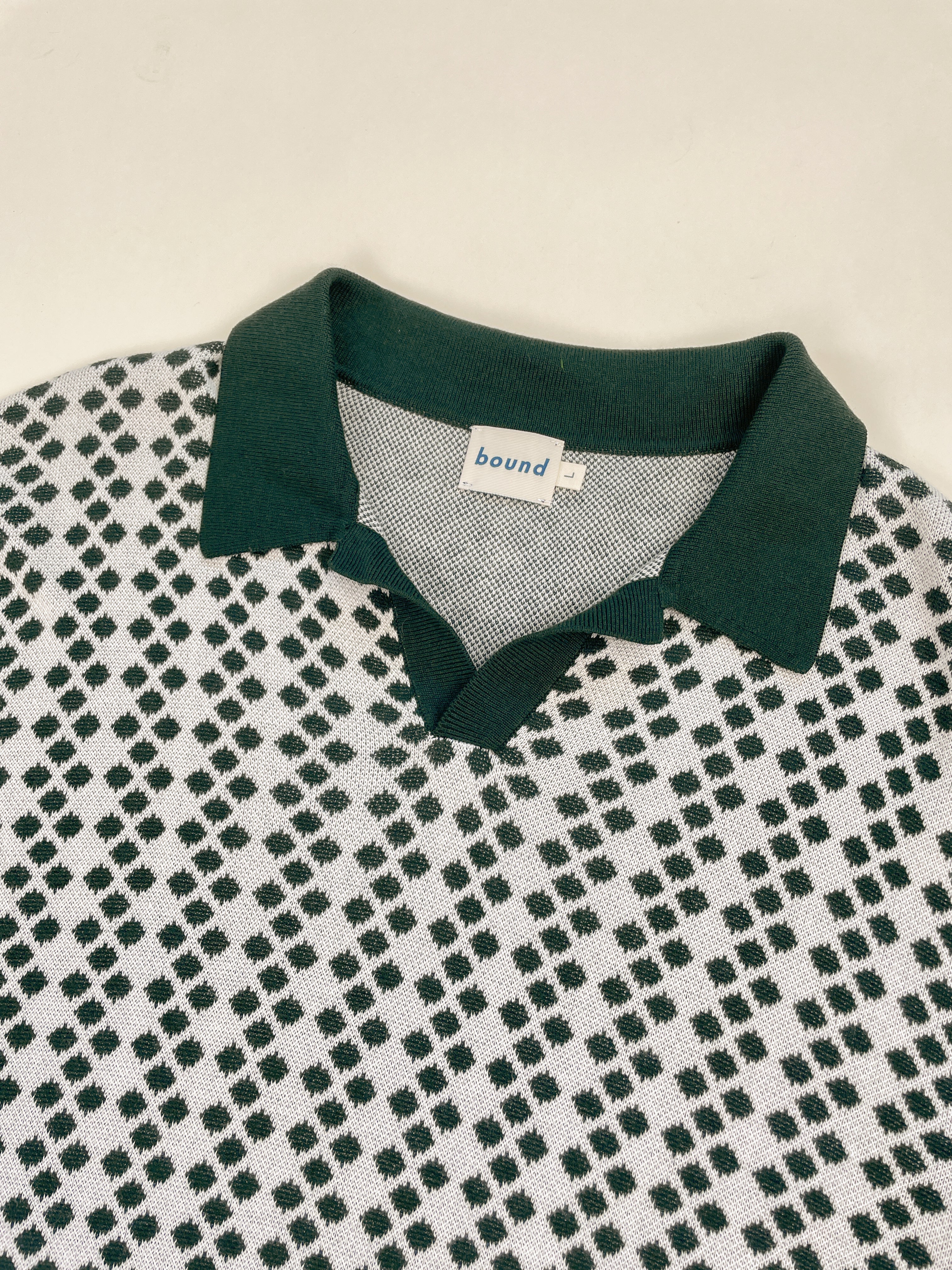 SERRA DOTTED KNIT POLO - WHITE / GREEN - Image 11