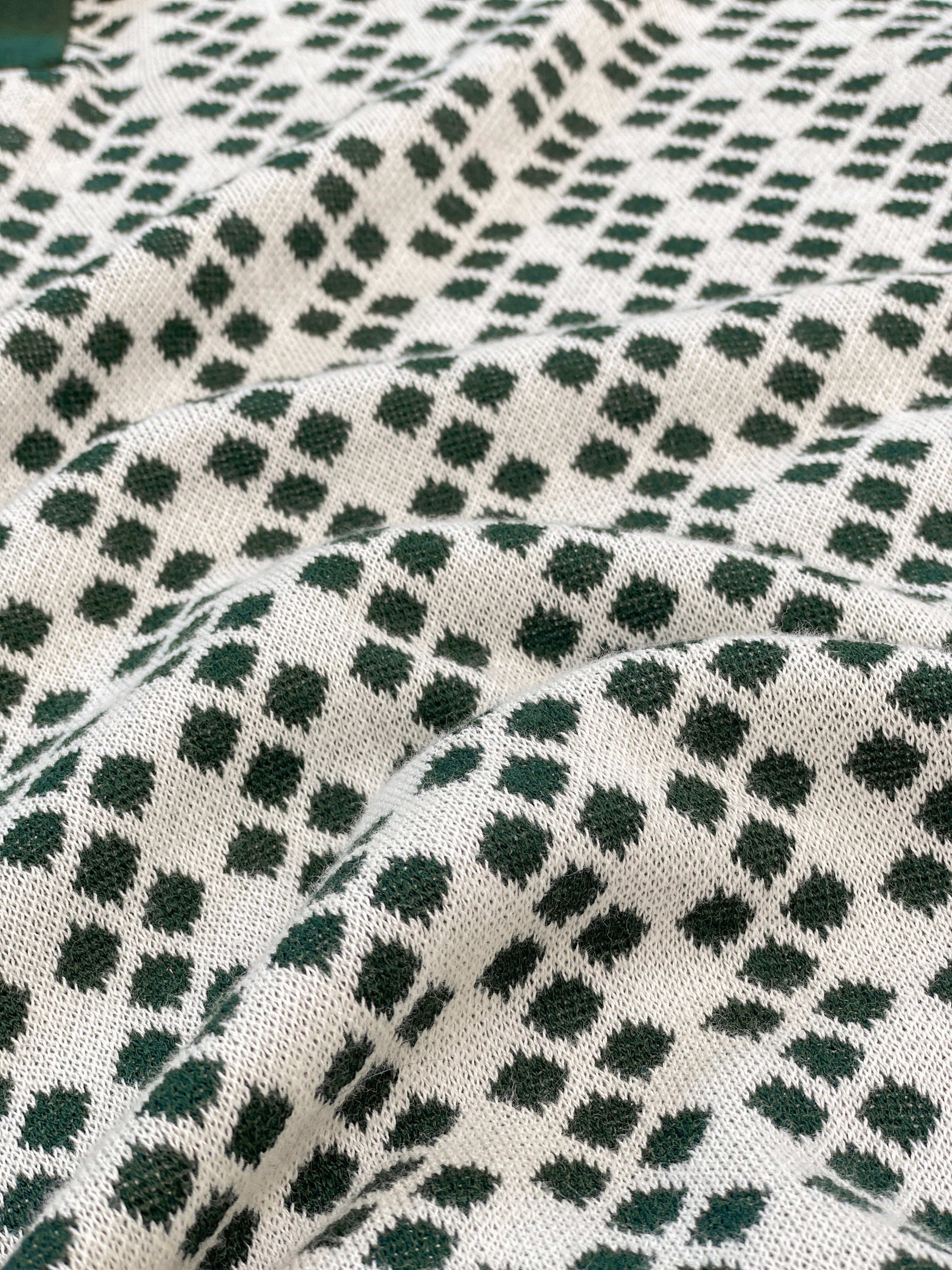 SERRA DOTTED KNIT POLO - WHITE / GREEN - Image 9