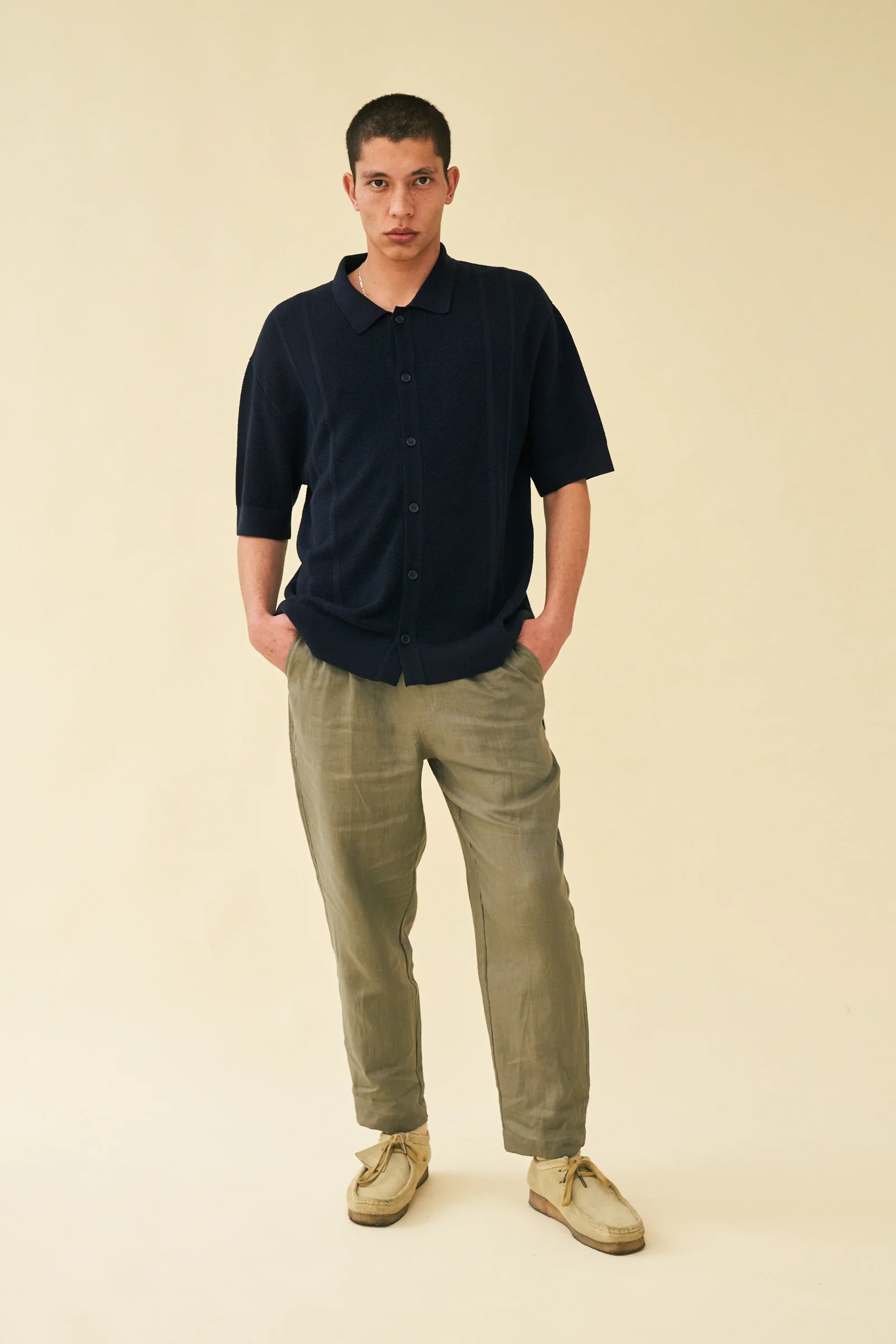 SEVILLE LINEN TROUSERS - OLIVE - Image 3