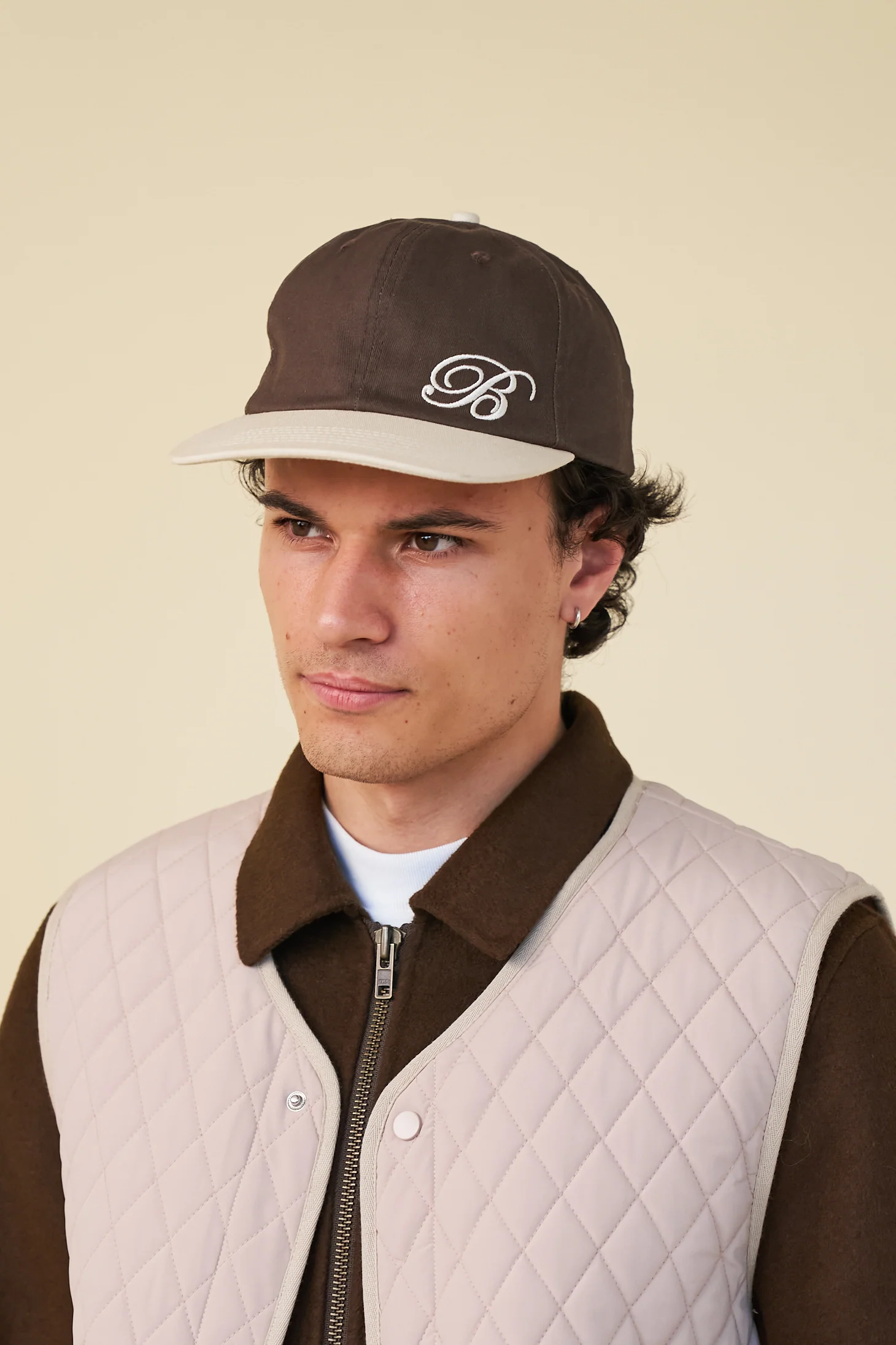 SIGNATURE 6 PANEL CAP - BROWN / CREAM - Image 5