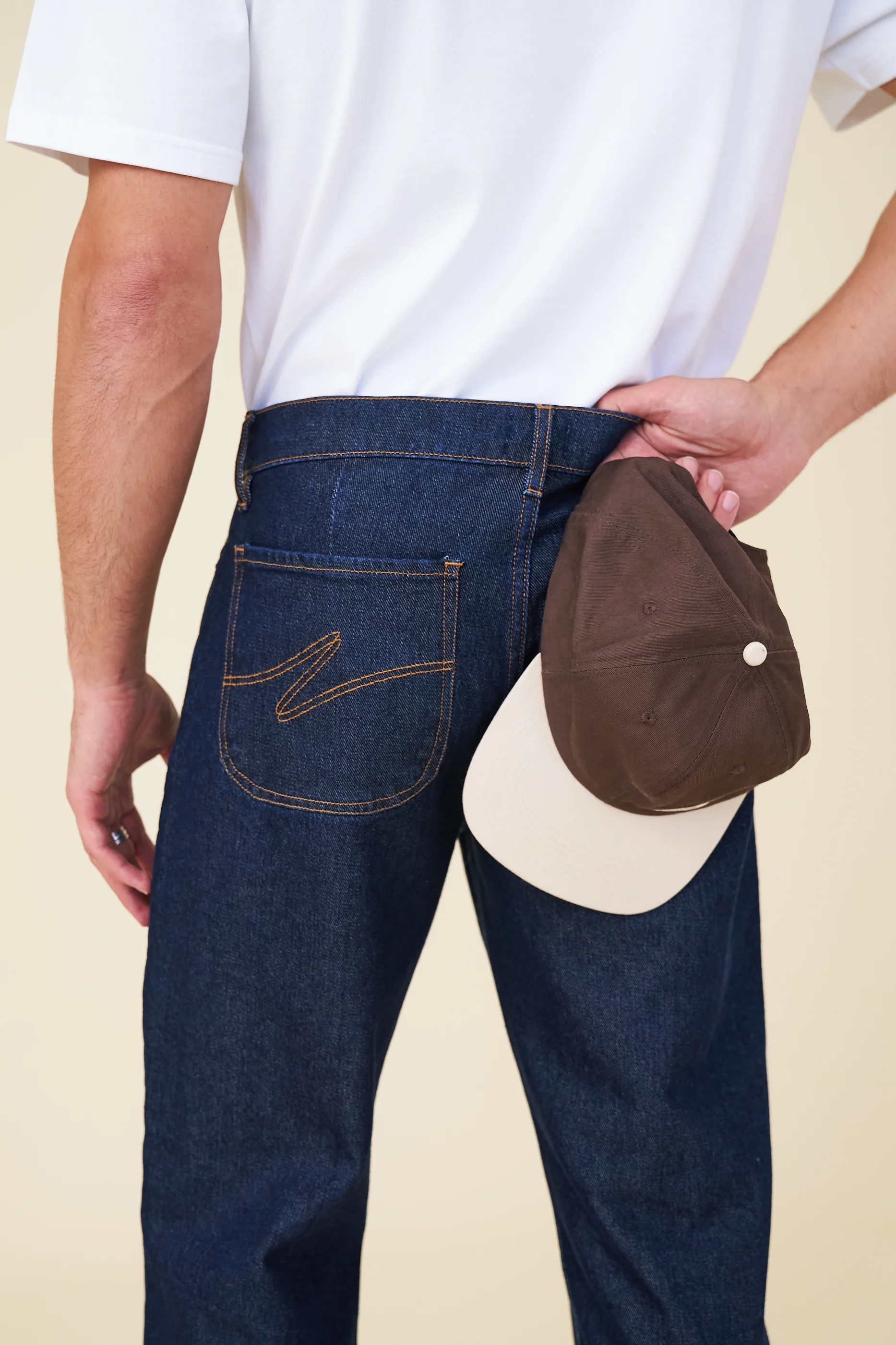 SIGNATURE 6 PANEL CAP - BROWN / CREAM - Image 6