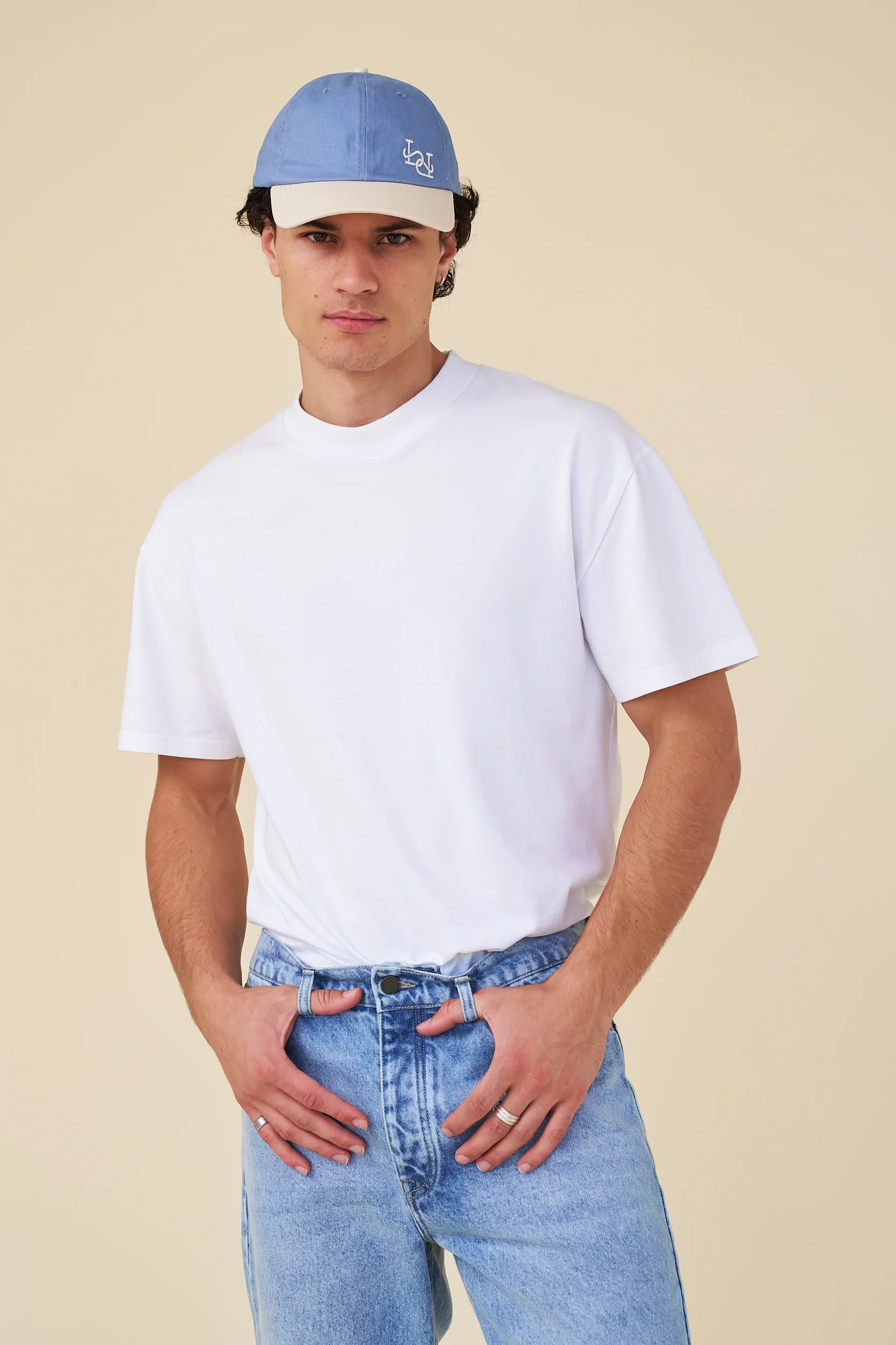 SIGNATURE BASEBALL CAP - BLUE / CREAM - Image 4