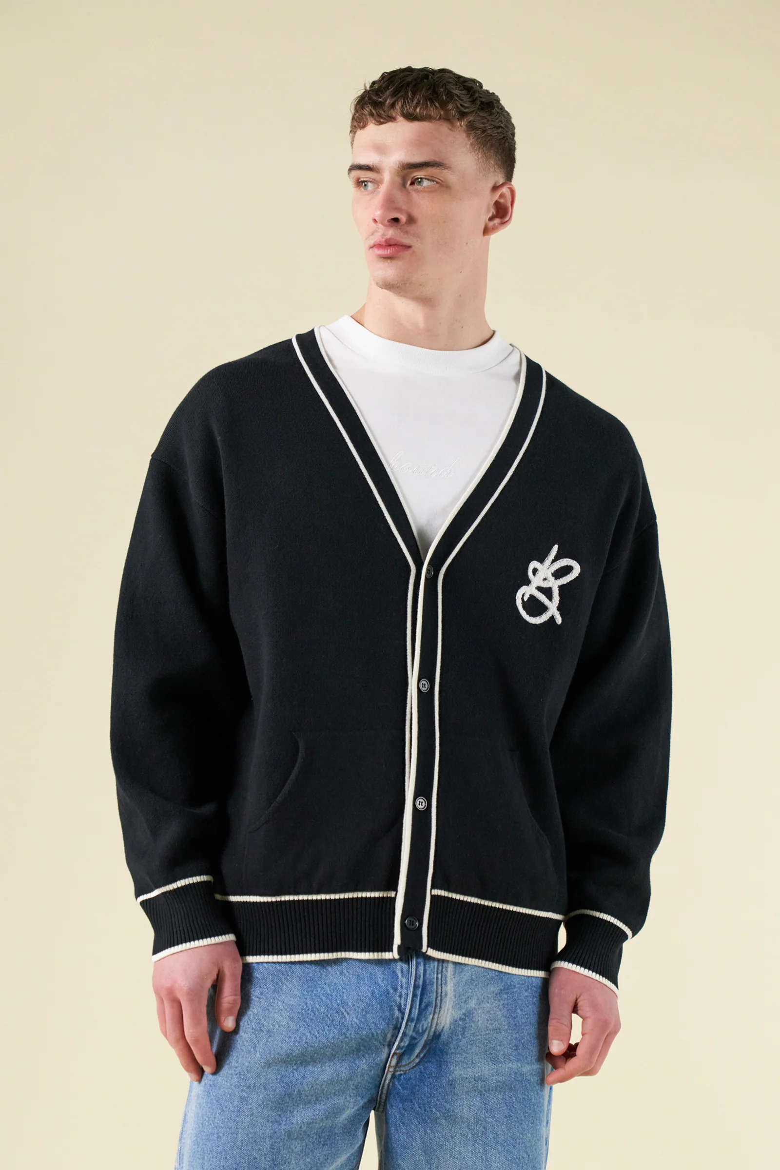 SIGNATURE CHENILLE CARDIGAN - BLACK