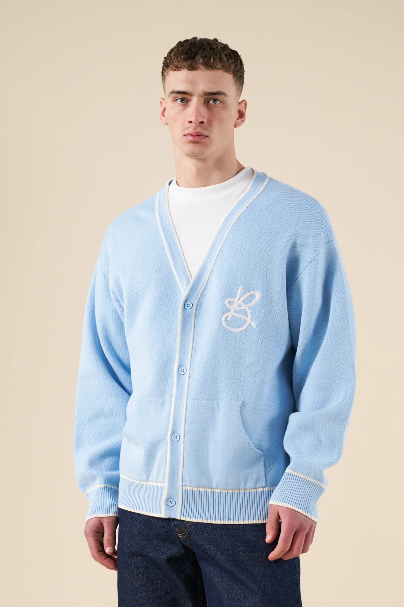 SIGNATURE CHENILLE CARDIGAN - SKY BLUE