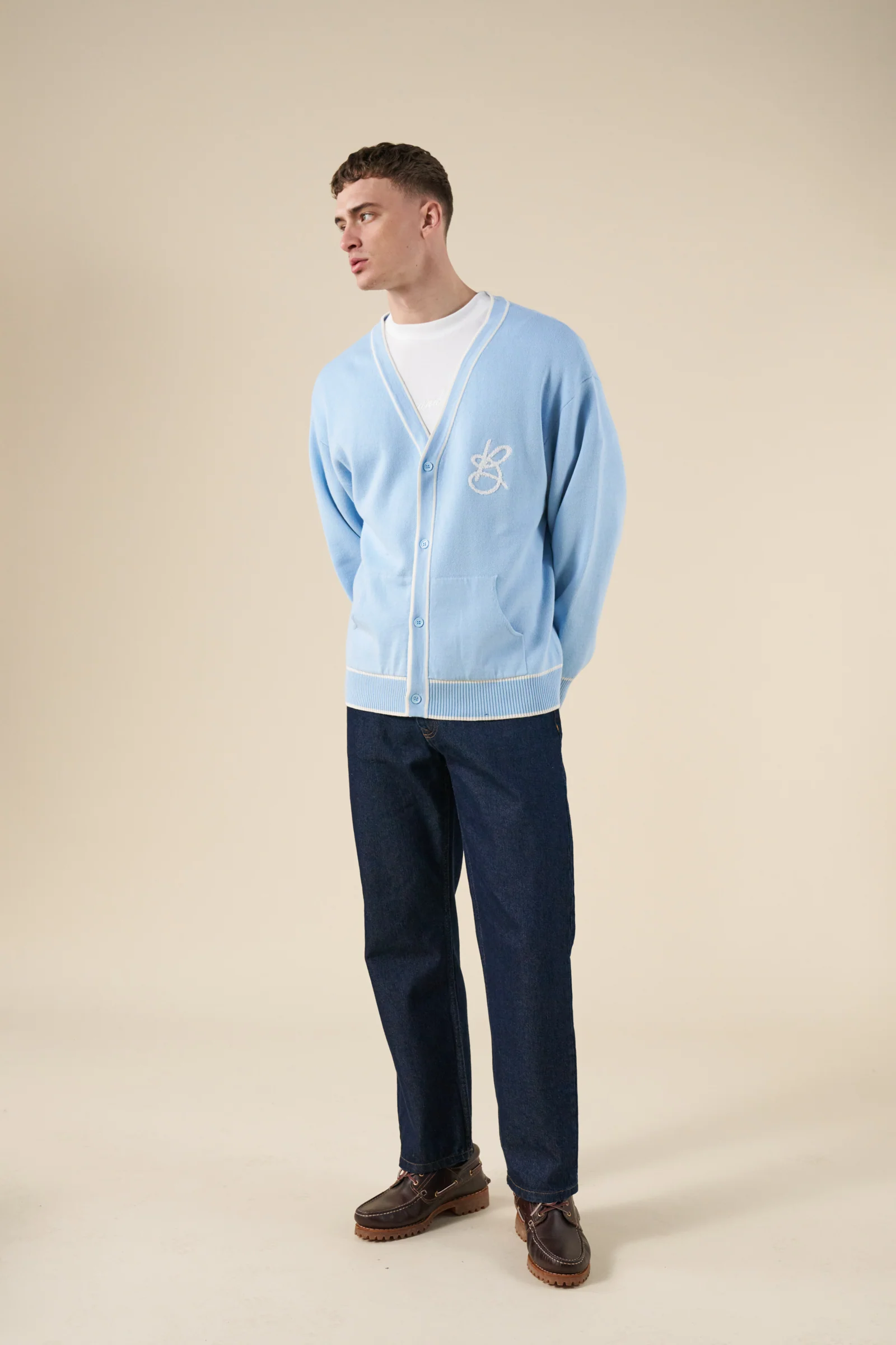 SIGNATURE CHENILLE CARDIGAN - SKY BLUE - Image 3